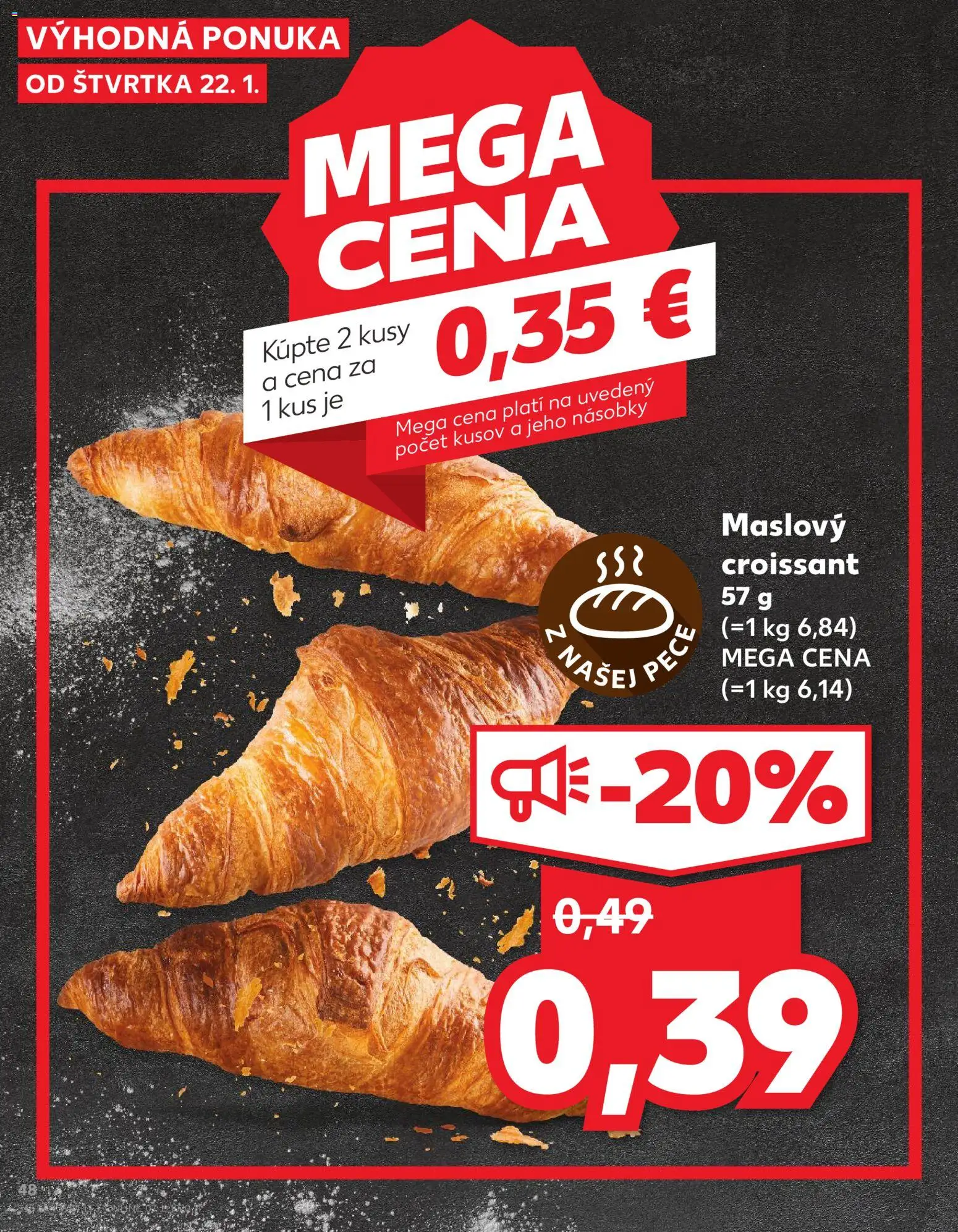 Nové Kaufland akcie – leták je platný od 22.01.2026 | Strana: 48 | Produkty: Croissant