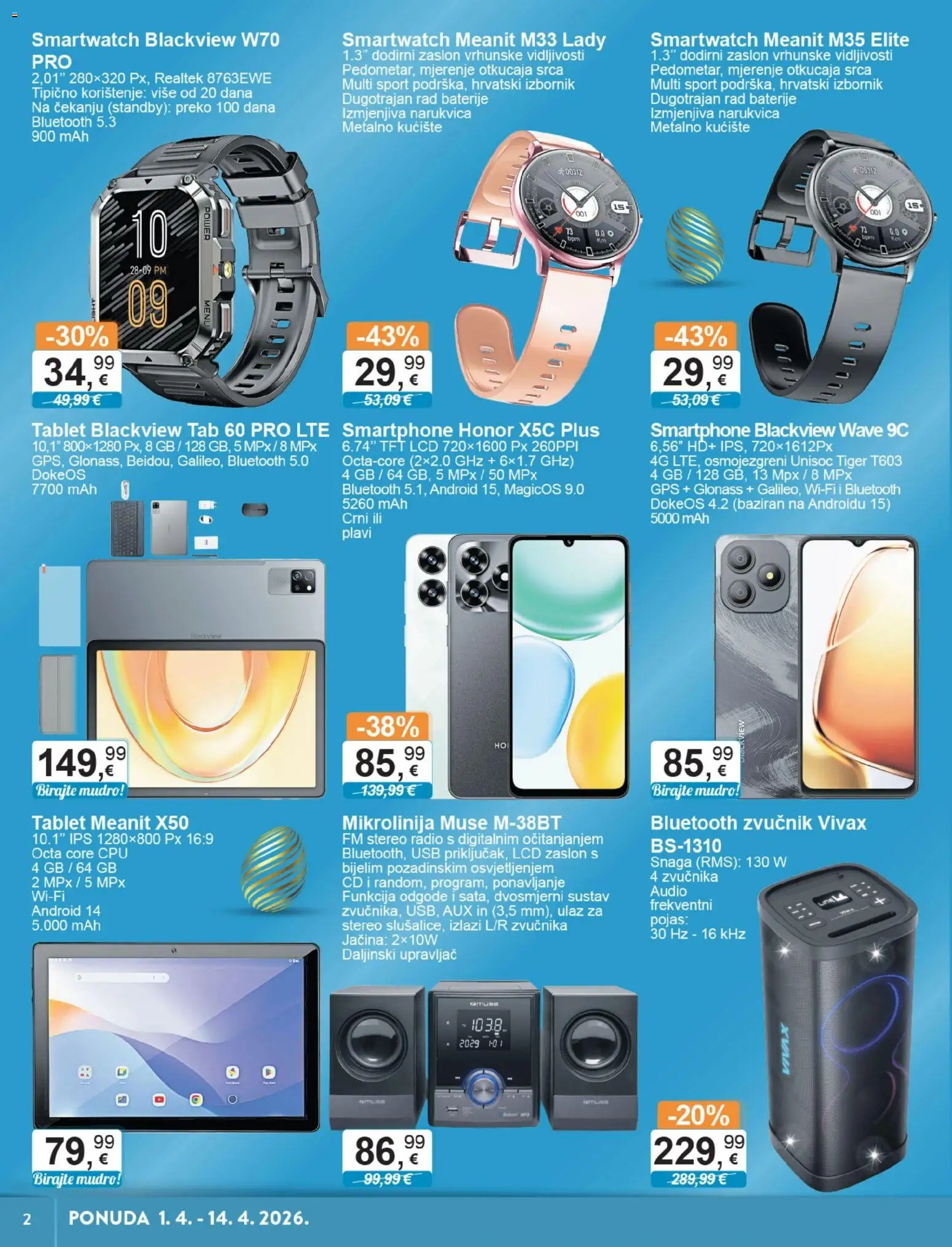 KTC katalog | vrijedi od 01.04.2026 | Stranica: 2 | Proizvodi: Pojas, Radio, Zvučnik, USB