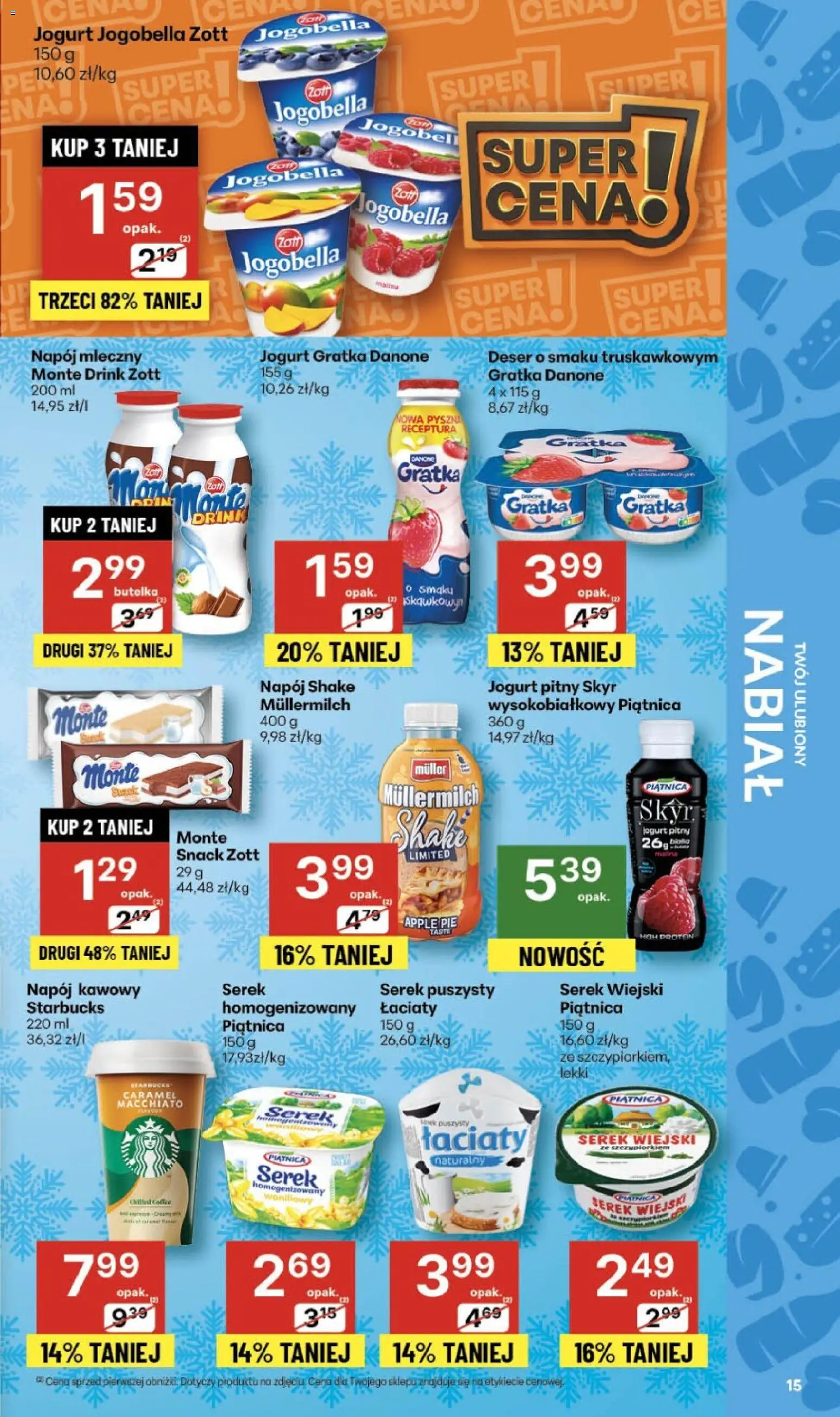 Delikatesy Centrum Gazetka - Sklepy Własne od 04.12.2025 | Strona: 15 | Produkty: Serek, Jogurt pitny, Jogurt, Skyr