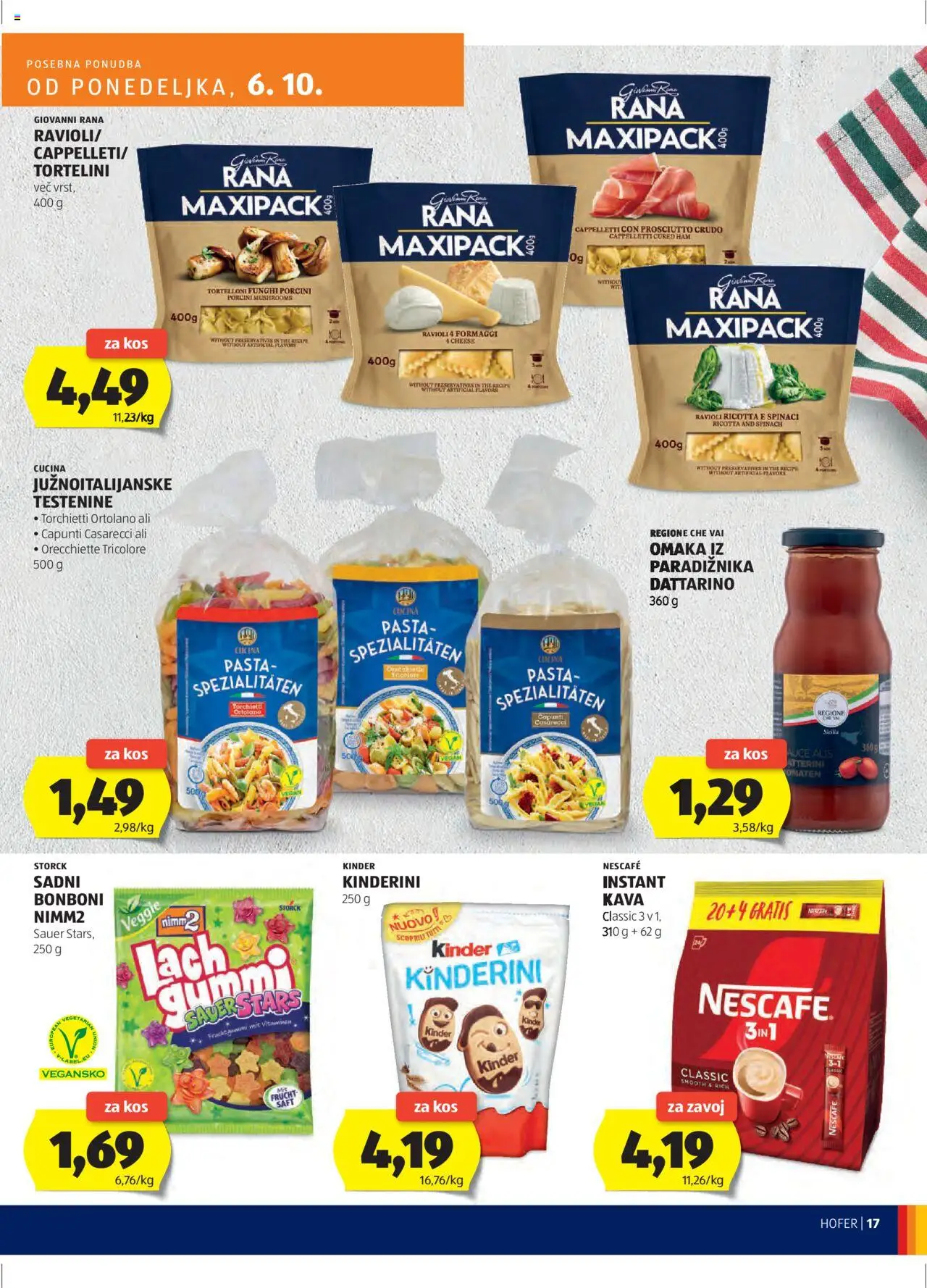 Hofer SI katalog | vrijedi od 02.10.2025 | Stranica: 17 | Proizvodi: Nescafe, Kava, Ravioli, Pasta