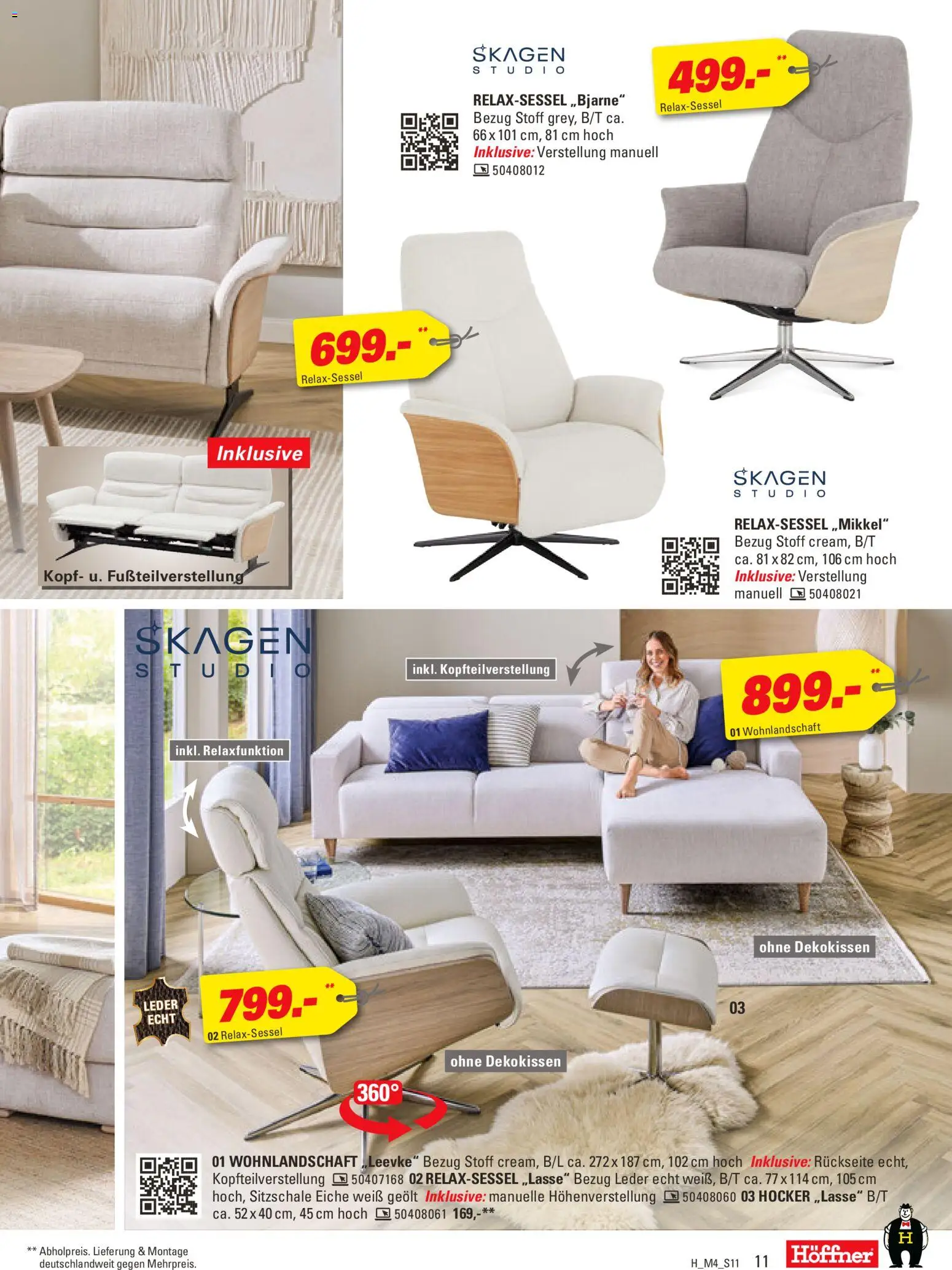 Höffner Prospekt 	 – gültig ab 01.04.2026 | Seite: 11 | Produkte: Wohnlandschaft, Hocker, Relaxsessel
