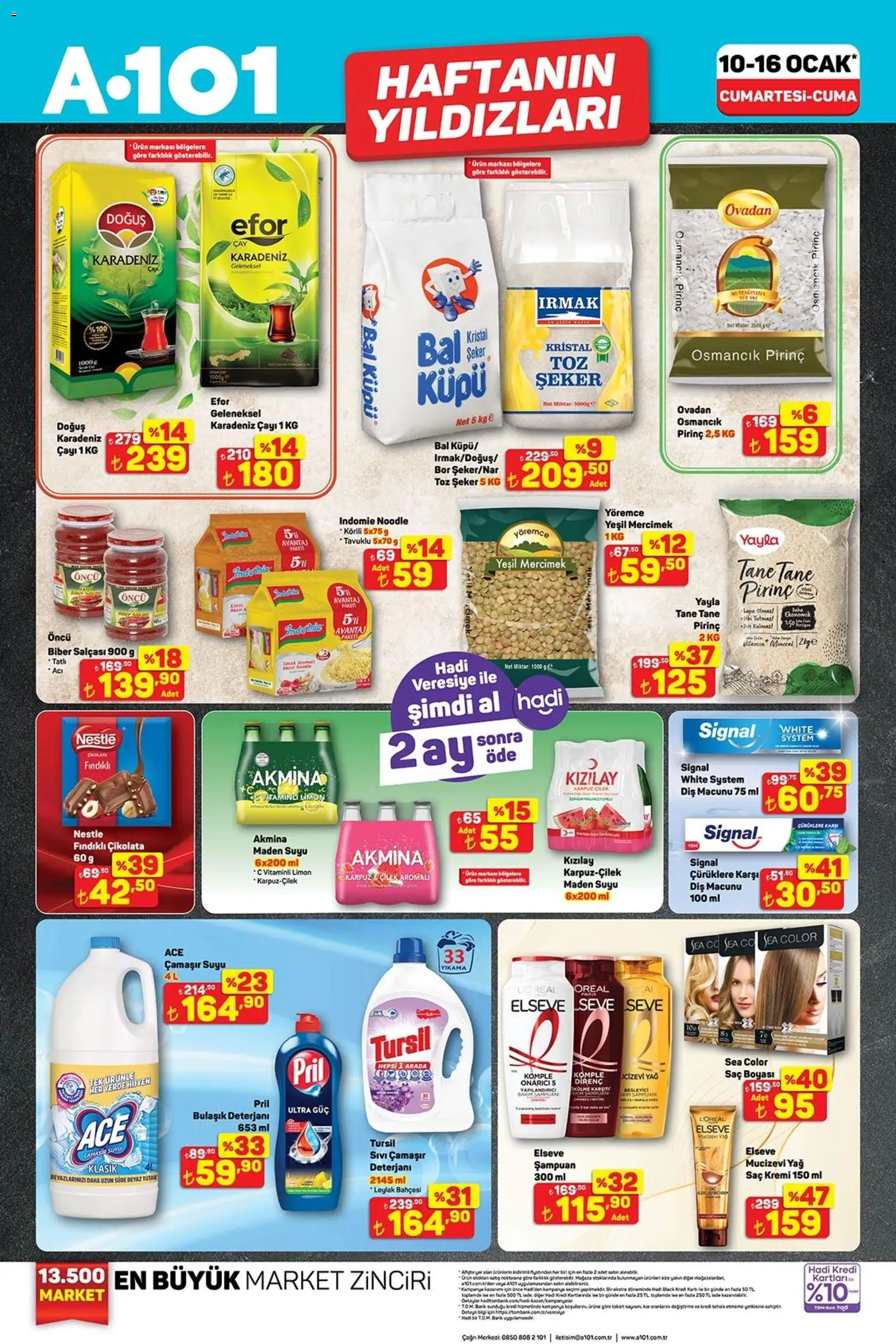 A101 Katalog - 10.01.2026 tarihinden itibaren geçerlidir | Sayfa: 1 | Ürünler: Saç Kremi, Şeker, Limon, Maden suyu