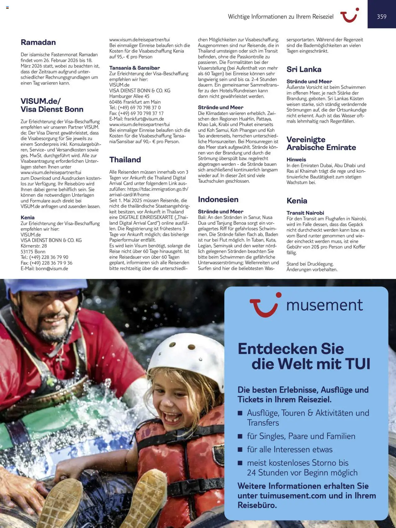 TUI Prospekt  Asien, Afrika, Orient & Indischer Ozean 2025/26 	 – gültig ab 01.11.2025 | Seite: 359 | Produkte: Wasser, Koffer