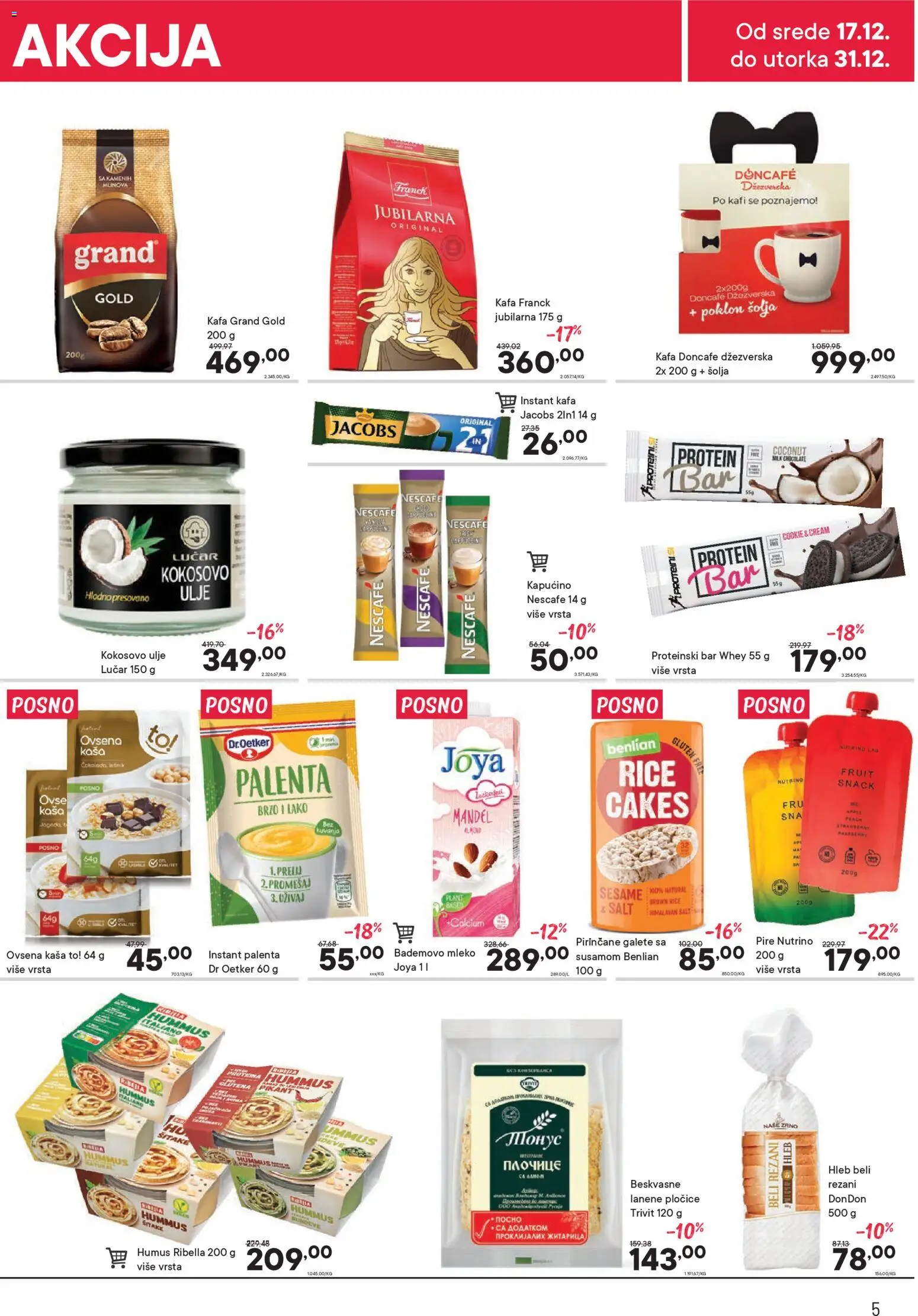 PerSu katalog - važi od 17.12.2025 | Strana: 5 | Proizvode: Ovsena kaša, Palenta, Mleko, Šolja