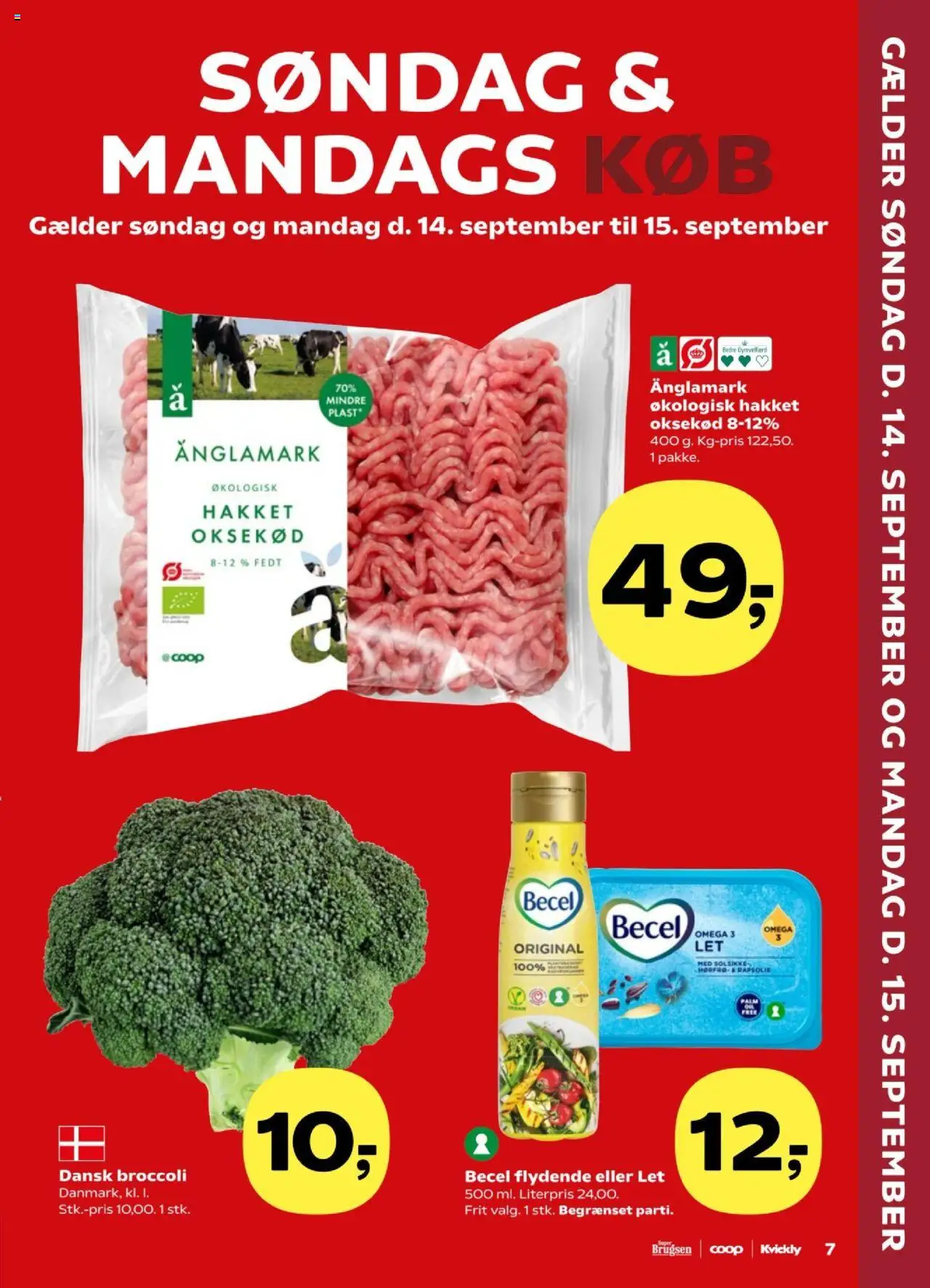 Kvickly tilbudsavis – gyldig fra 12.09.2025 | Side: 7 | Produkter: Rapsolie, Oksekød, Broccoli