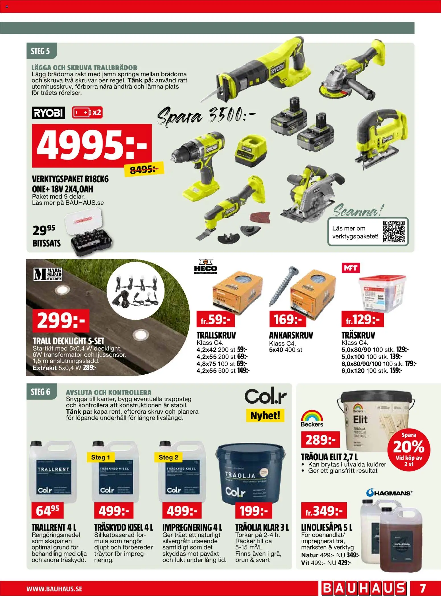 Bauhaus reklamblad aktuell från 01.04.2026 | Sida: 7 | Produkter: Rengöringsmedel, Olja, Träolja