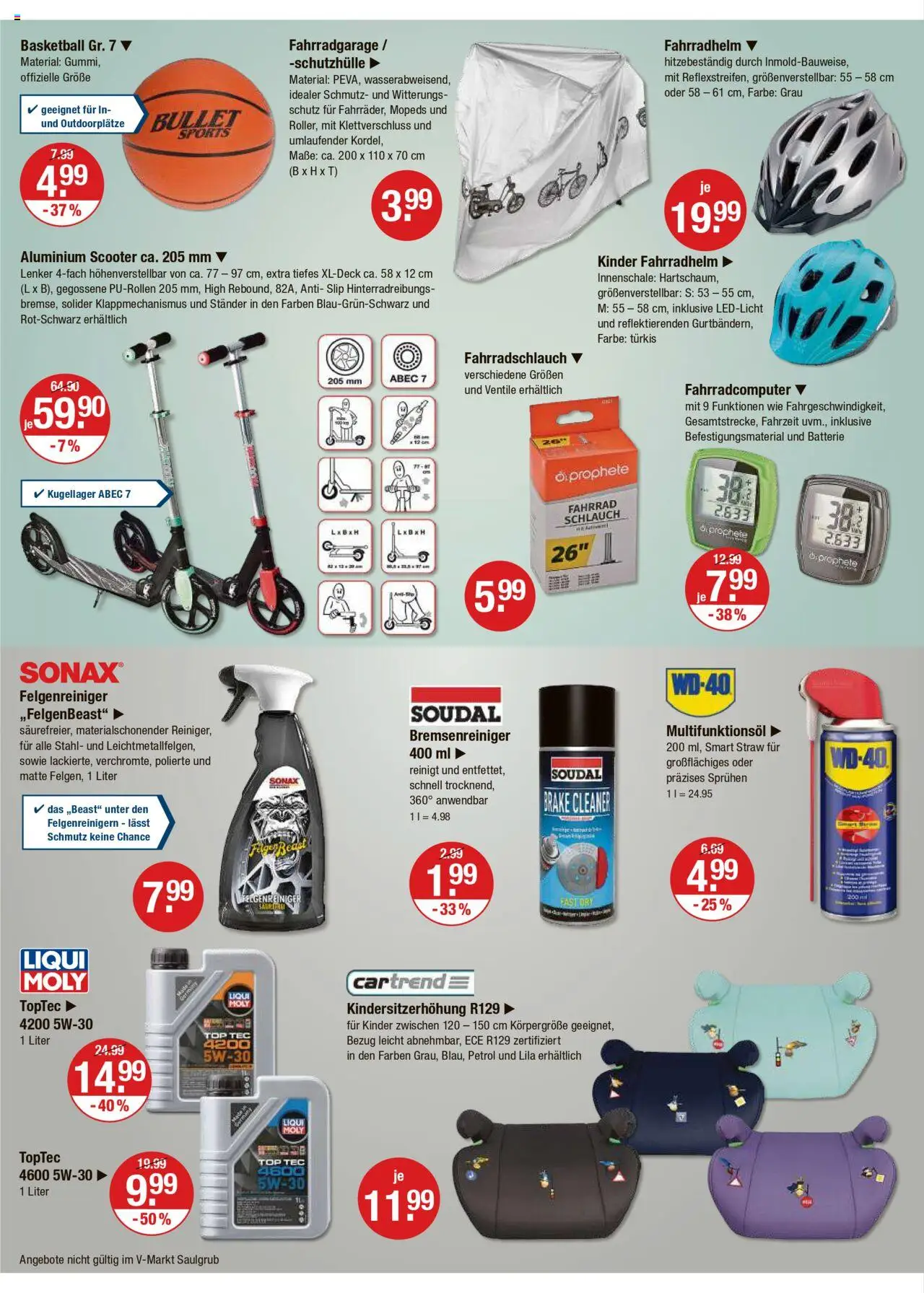 V-Markt - Schwaben/Oberbayern - gültig ab dem 28.08.2025 | Seite: 16 | Produkte: Batterie, Scooter, Fahrradhelm, Basketball