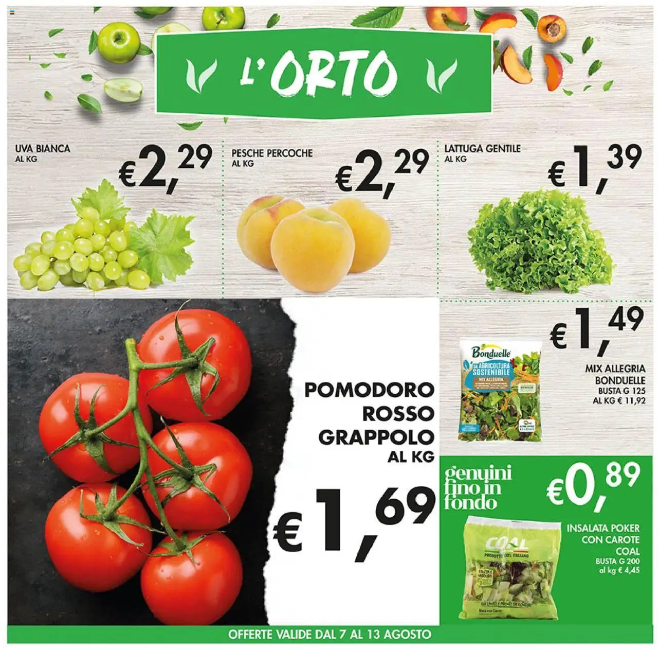 Volantino Coal del 31.07.2025 | Pagina: 7 | Prodotti: Insalata, Pomodoro, Uva, Lattuga