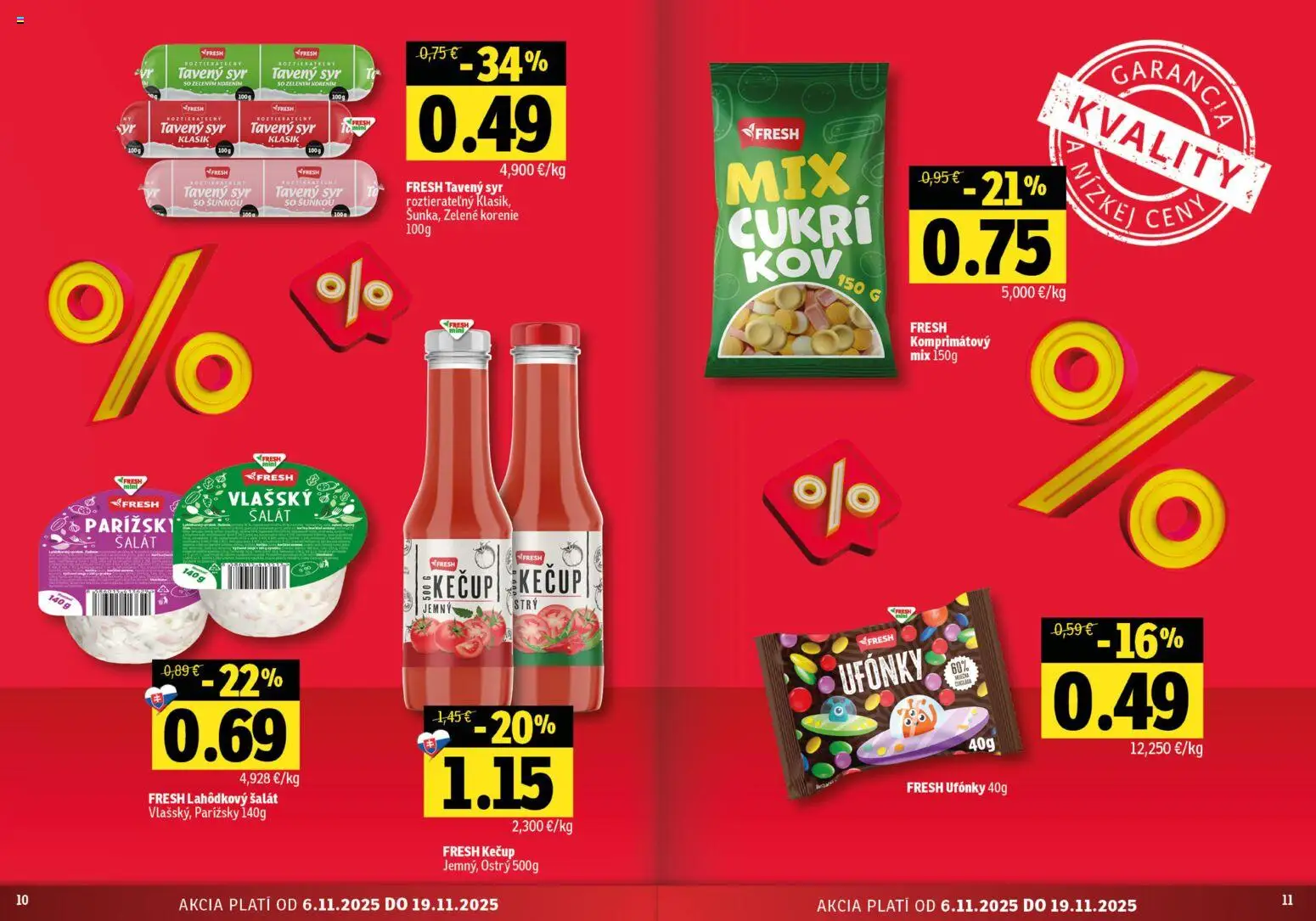 Nové Fresh akcie – leták je platný od 06.11.2025 | Strana: 6 | Produkty: Syr, Kečup, Šalát, Korenie