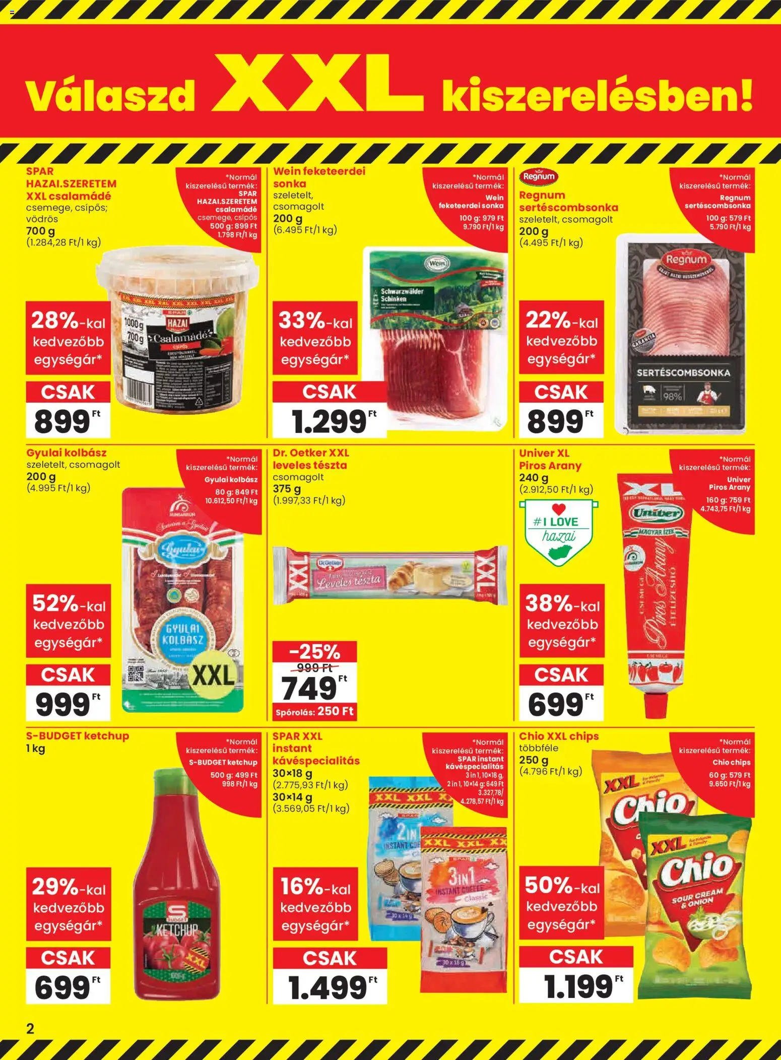 Spar akciós ujság - amely érvényes a következő dátumtól: 05.03.2026 | Oldal: 2 | Termékek: Kolbász, Leveles tészta, Sonka, Gyulai kolbász