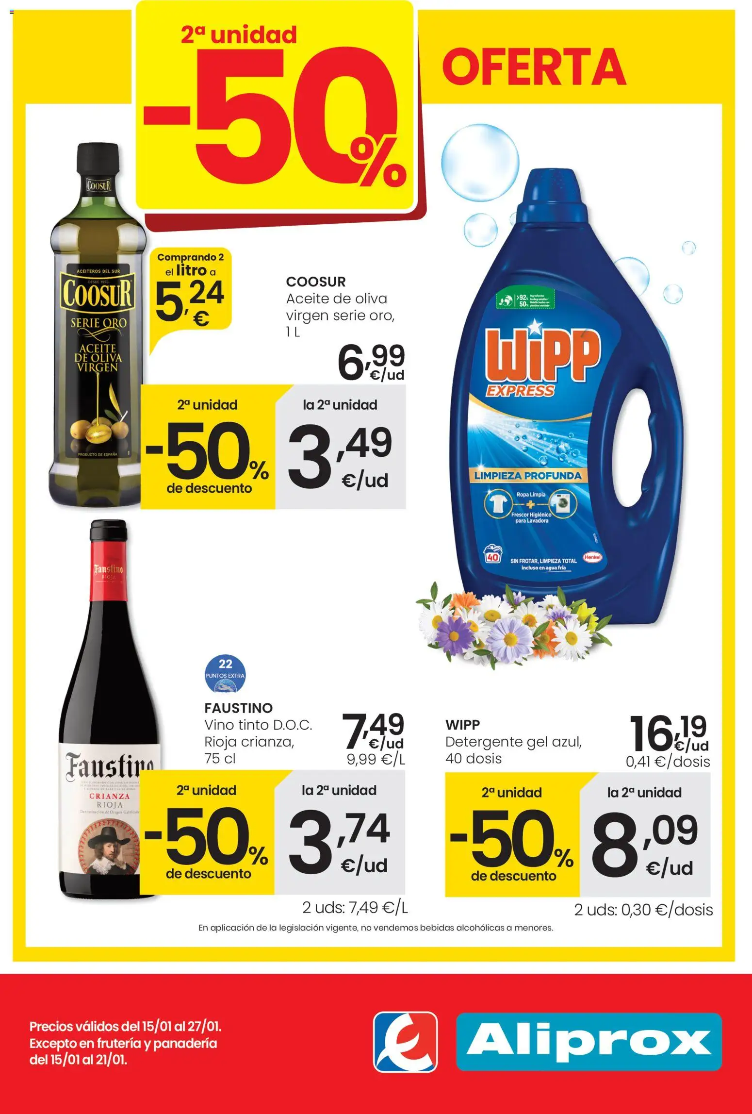 Eroski - Aliprox │ válido desde el 15.01.2026 | Página: 1 | Productos: Detergente, Aceite, Lavadora, Panadería