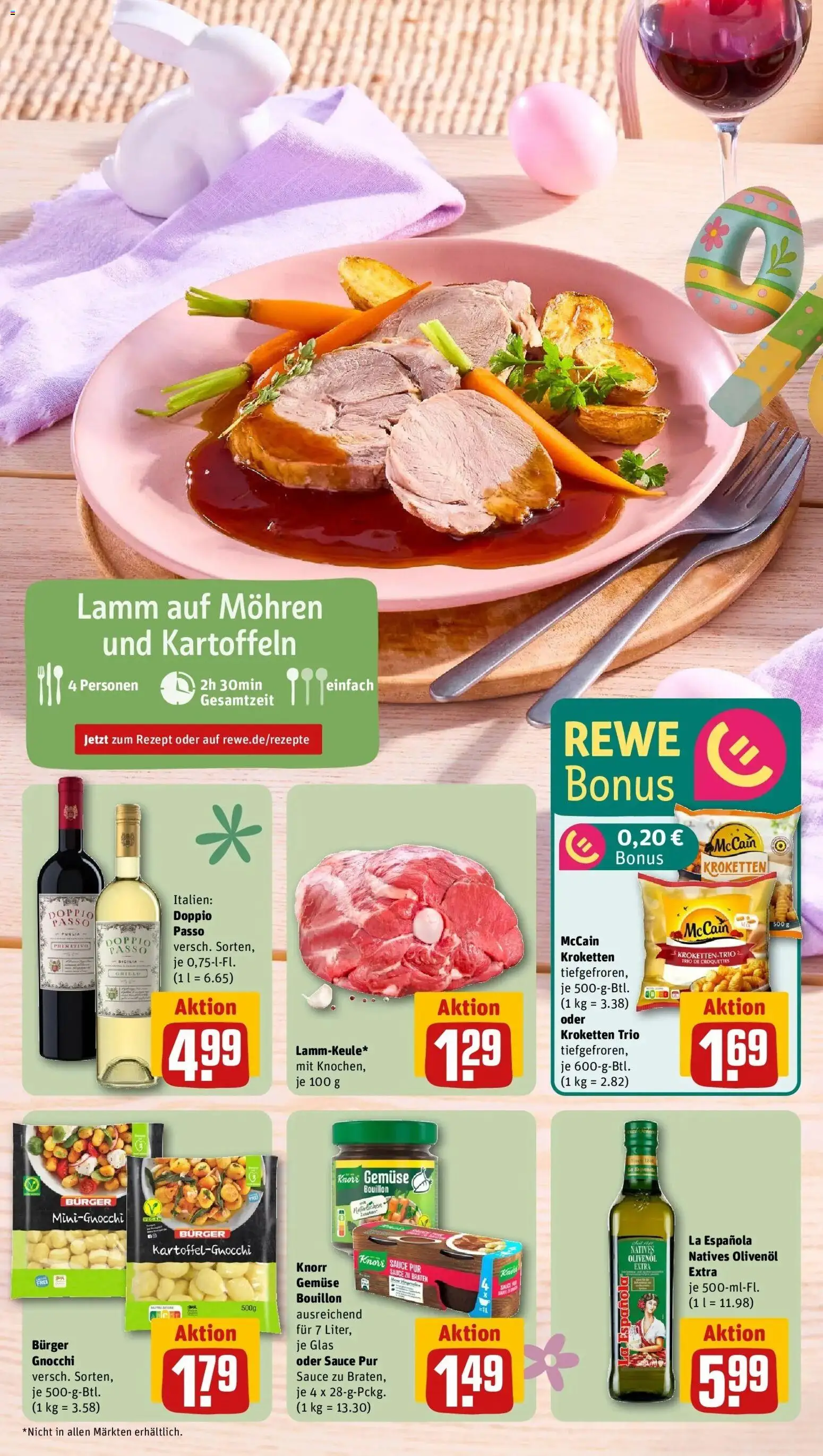 Rewe Prospekt München / Flughafen	 – gültig ab 30.03.2026 | Seite: 6 | Produkte: Olivenol, Burger, Mohren, Kartoffeln