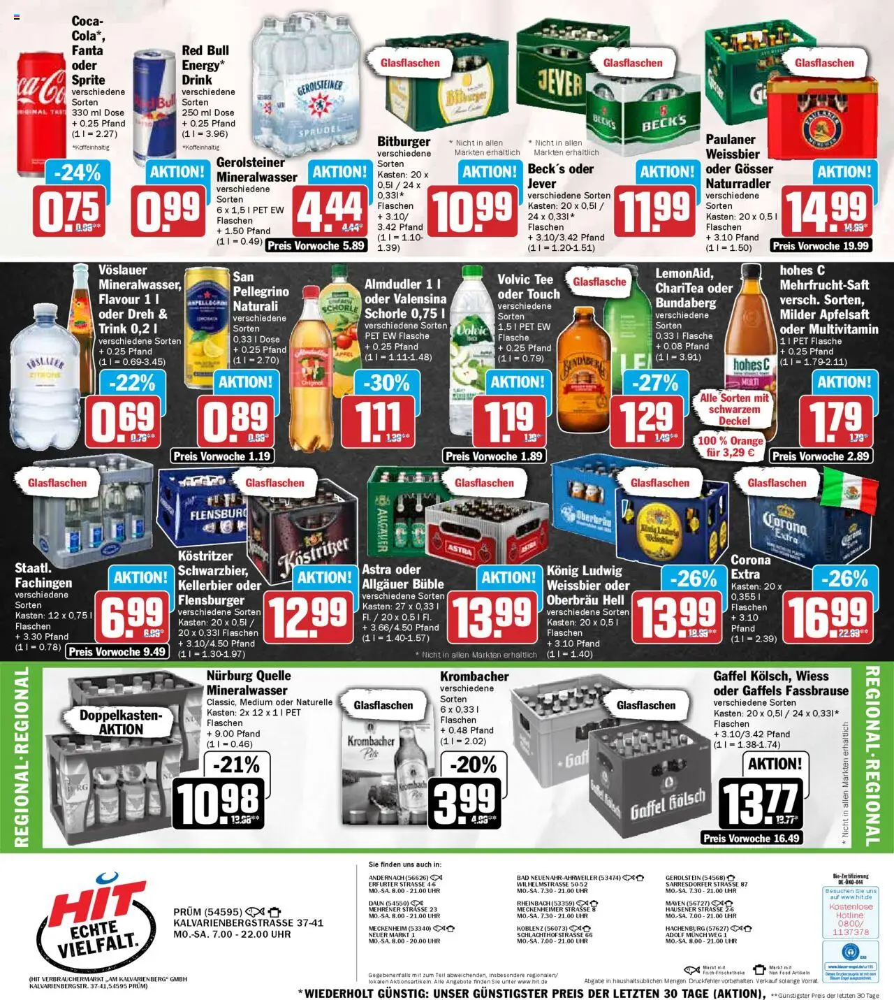 HIT - Rheinland-Pfalz – gültig ab 06.10.2025 | Seite: 18 | Produkte: Cola, Apfelsaft, Zitrone, Hohes c