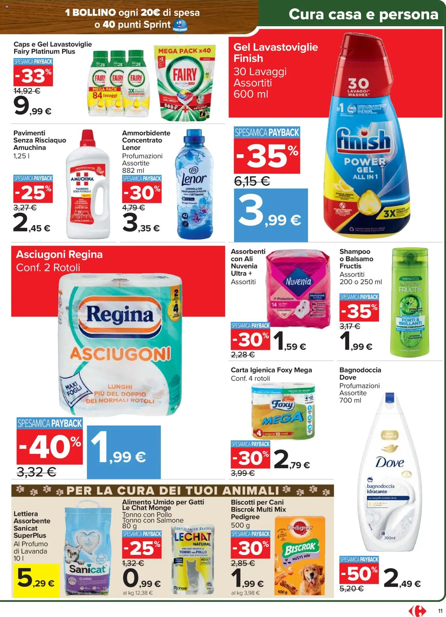 Volantino Carrefour del 15.01.2026 | Pagina: 11 | Prodotti: Carta igienica, Ammorbidente, Biscotti, Lavanda