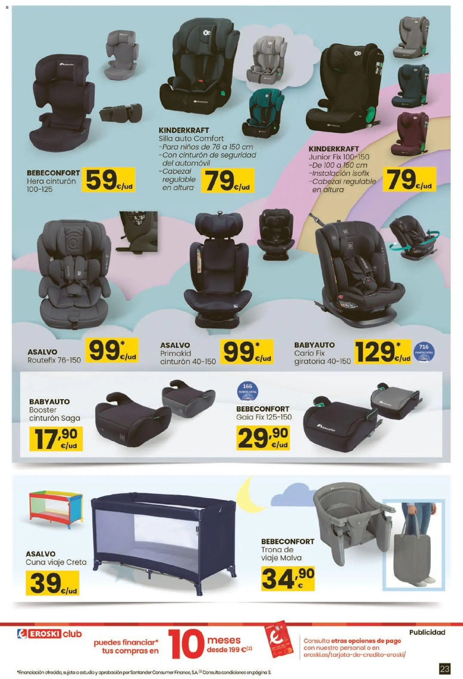 Eroski Qué planazo │ válido desde el 26.03.2026 | Página: 23 | Productos: Cinturón, Silla, Cuna