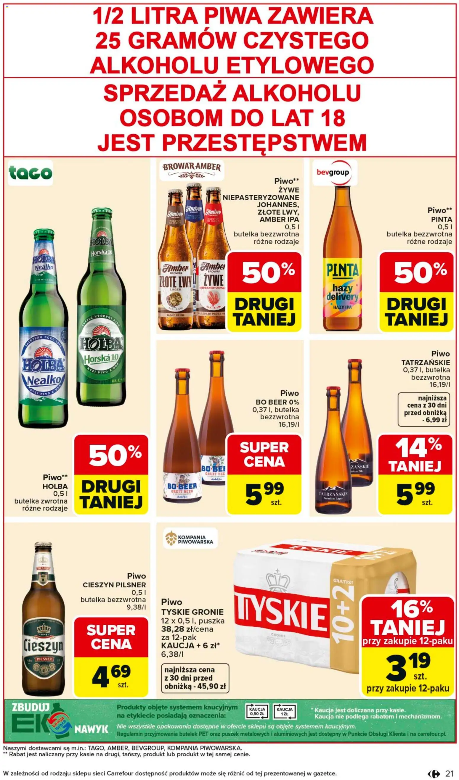 Carrefour gazetka - Misja:Grill Cię wzywa od 23.04.2026 | Strona: 21 | Produkty: Tyskie, Piwo