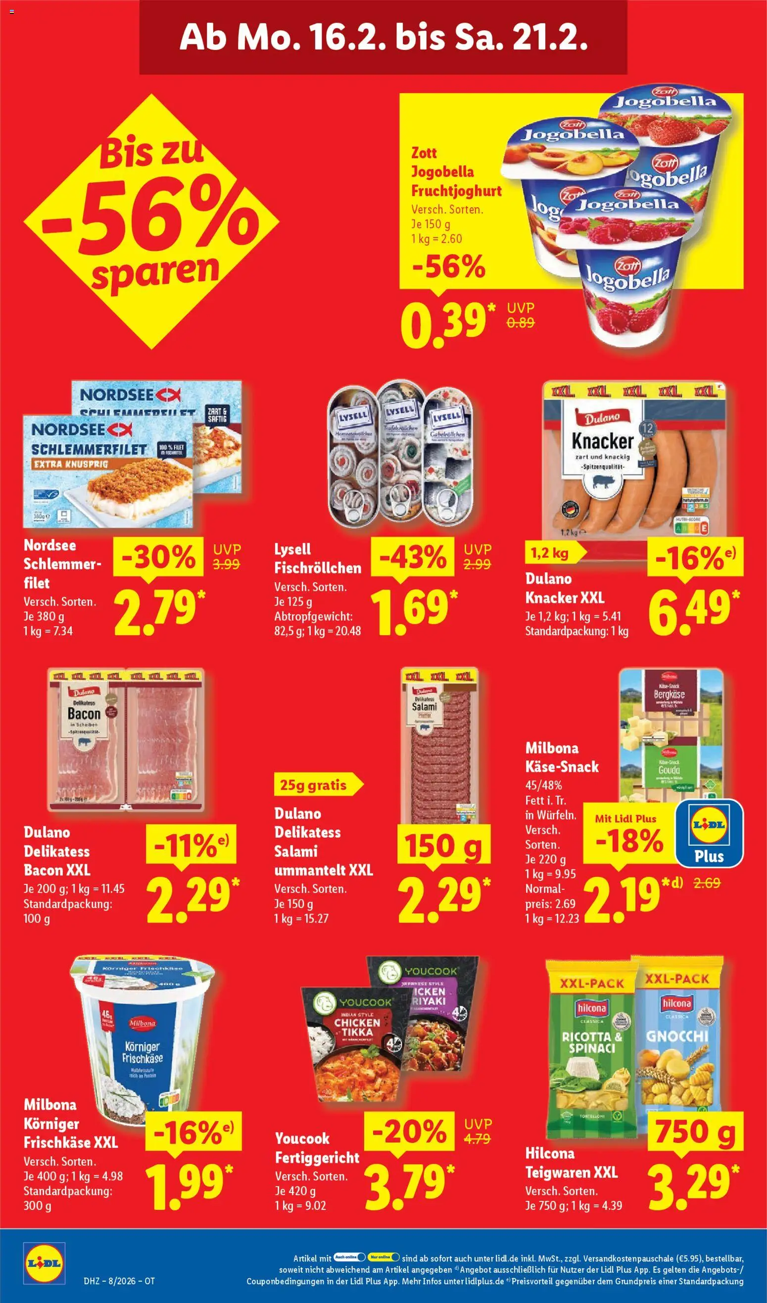 Lidl Prospekt Prenzlau – gültig ab 16.02.2026 | Seite: 18 | Produkte: Youcook, Gouda, Fruchtjoghurt, Frischkase