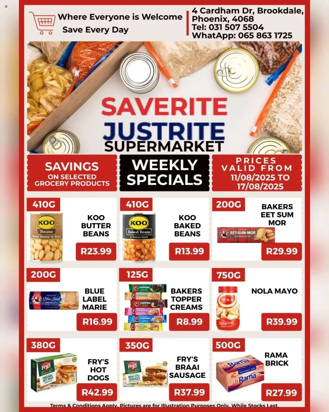 Saverite Weekly Specials │ valid from 11.08.2025 | Page: 2 | Products: Beans, Baked beans, Butter, Tomato sauce