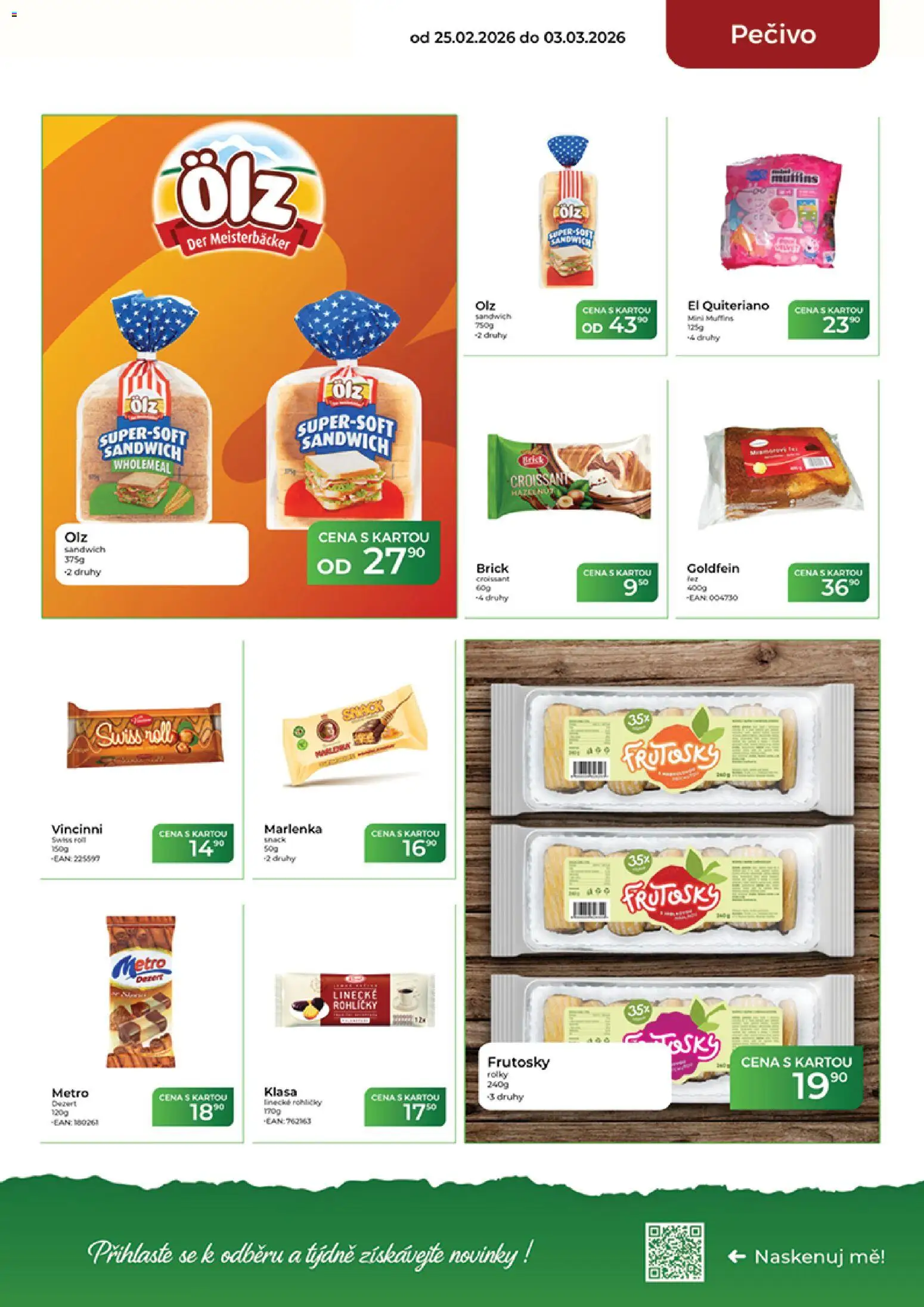 Tamda Foods leták od 25.02.2026 | Strana: 25 | Produkty: Pečivo, Linecké rohlíčky, Croissant, Marlenka