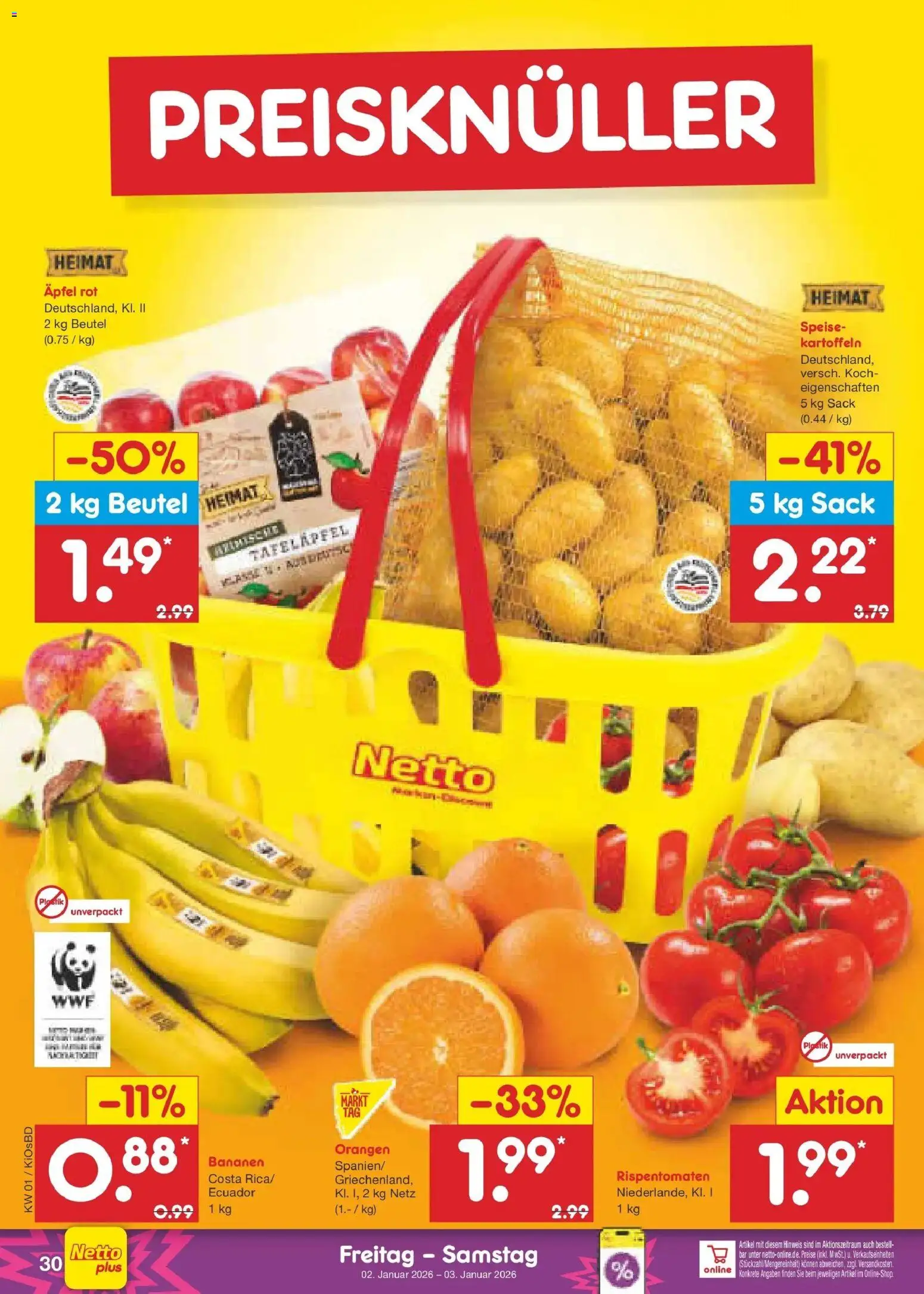 Netto Marken-Discount prospekt Mistelbach	 – gültig ab 28.12.2025 | Seite: 35 | Produkte: Äpfel, Bananen, Orangen, Kartoffeln