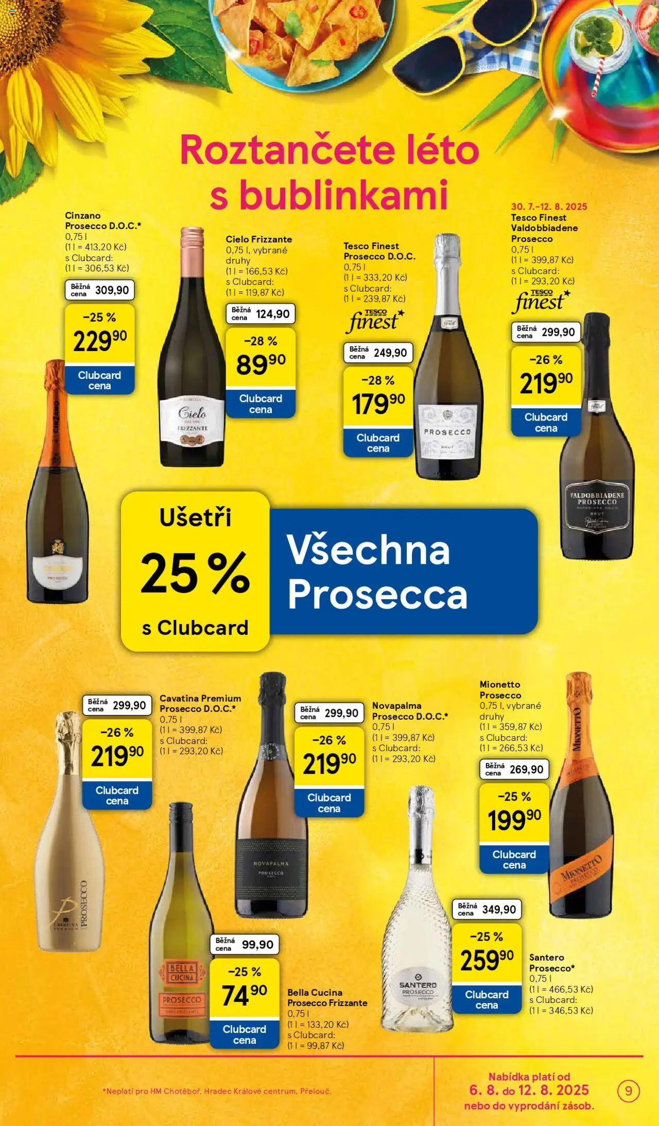 Tesco leták - Hypermarket od 06.08.2025 | Strana: 9 | Produkty: Prosecco, Finest, Cinzano, Frizzante