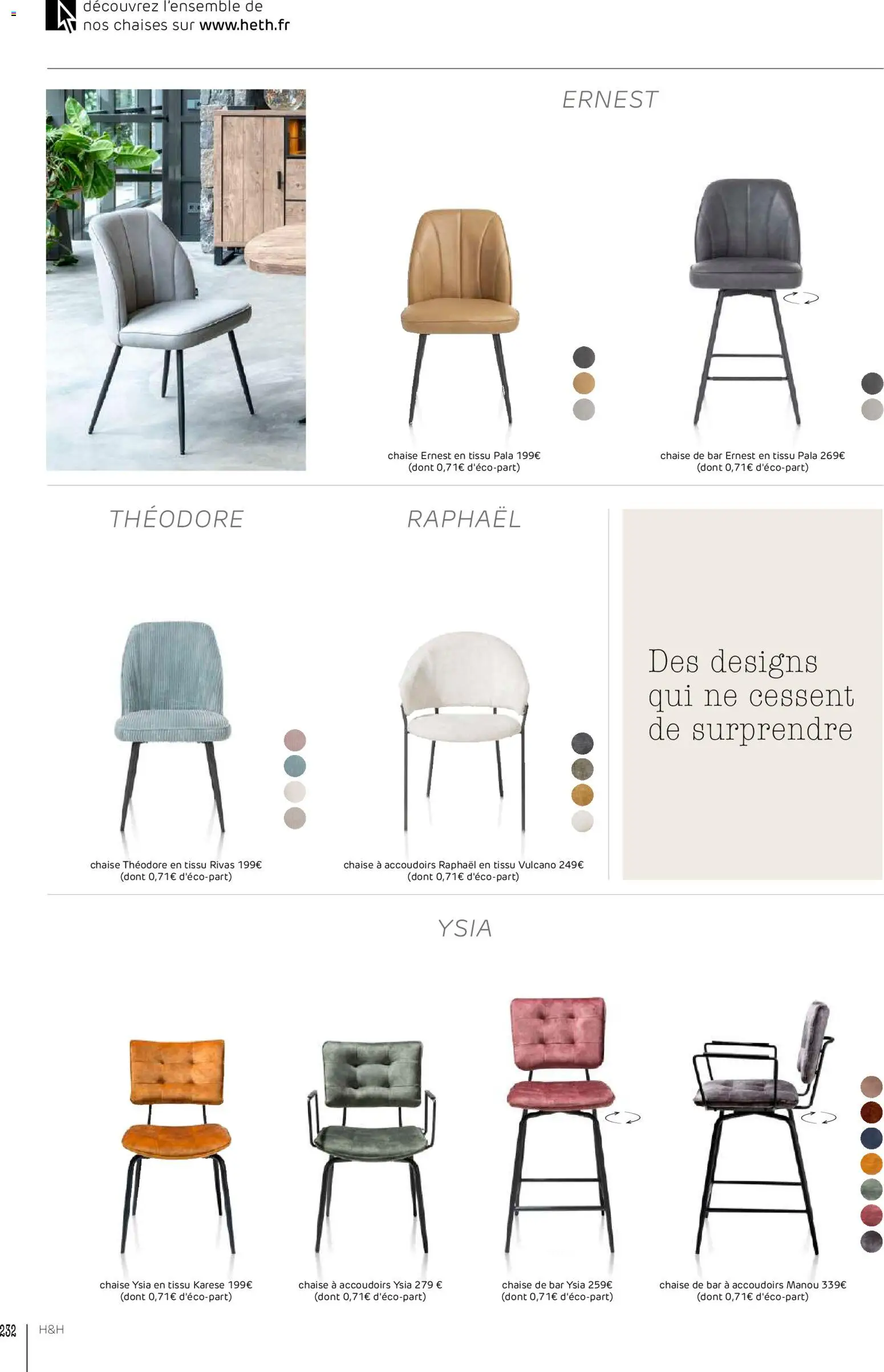 {H1} | Page: 232 | Produits: Chaise, Chaise de bar