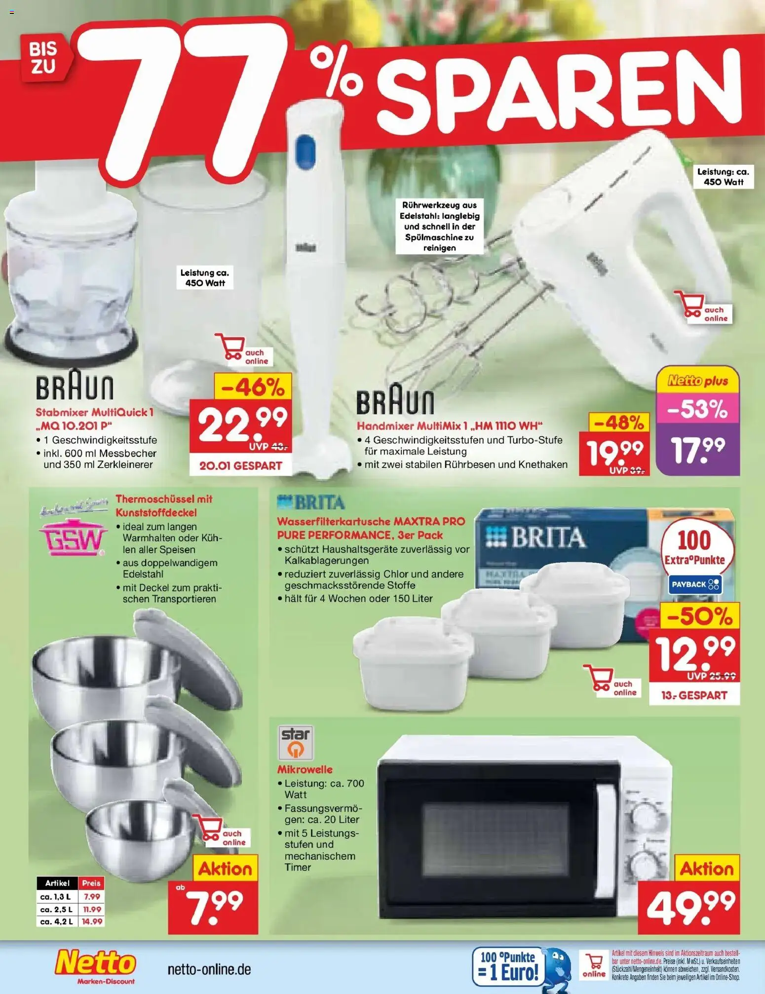 Netto Marken-Discount Prospekt Hannover	 – gültig ab 29.03.2026 | Seite: 34 | Produkte: Mikrowelle, Rührbesen, Handmixer, Stabmixer