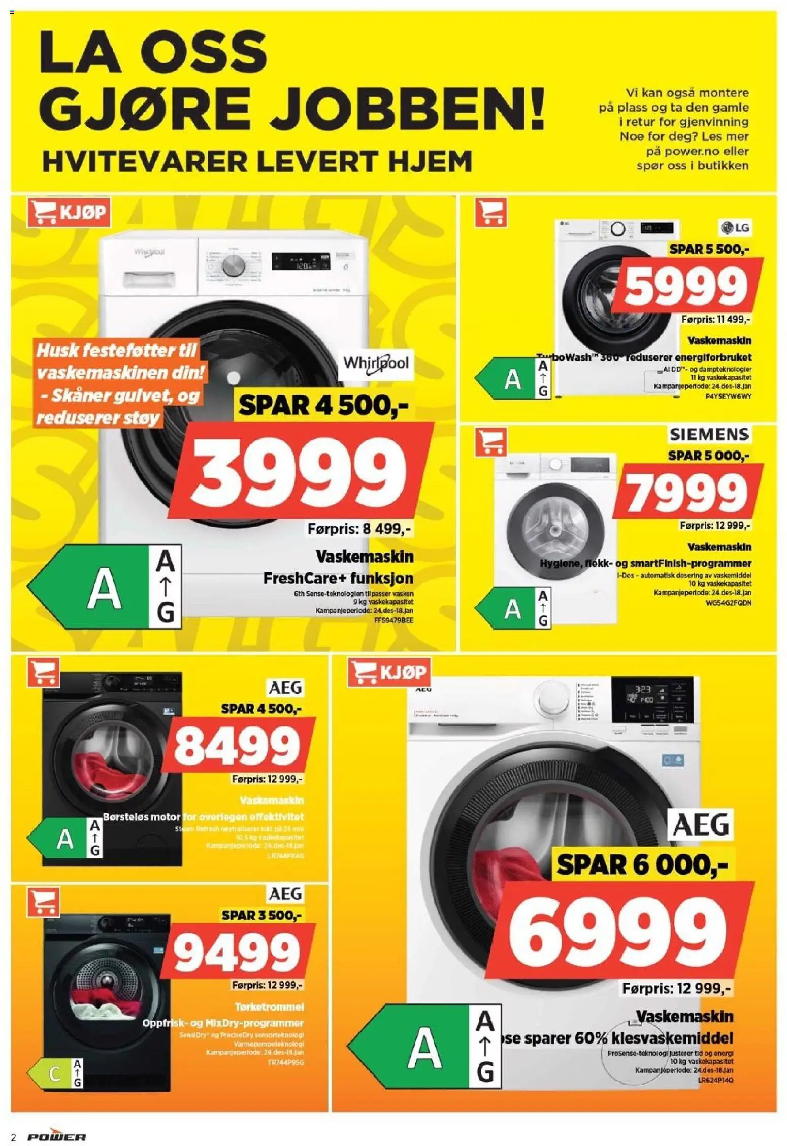 {H1} | Side: 2 | Produkter: Vaskemiddel, Vaskemaskin, Tørketrommel