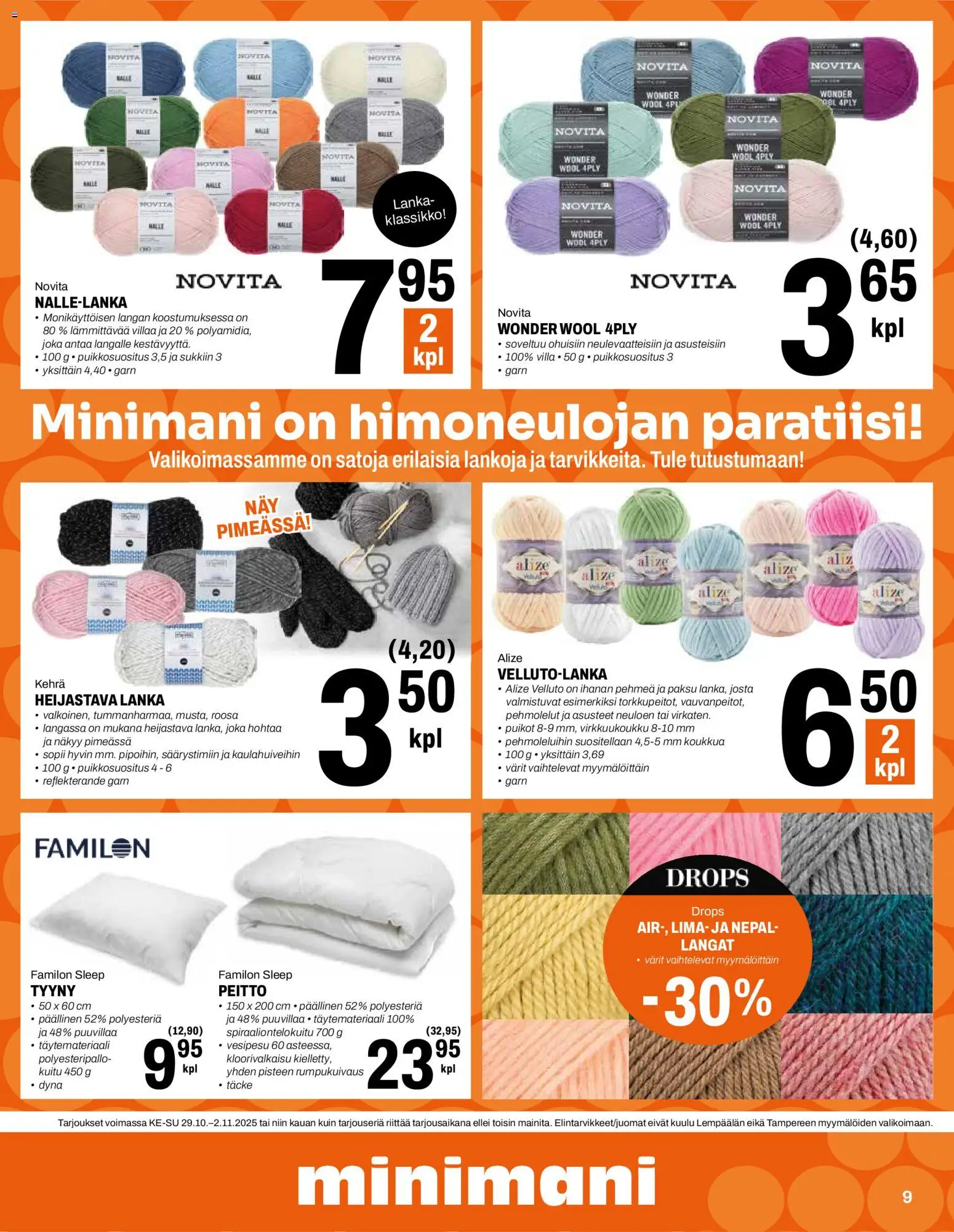 Minimani tarjoukset – voimassa 29.10.2025 alkaen | Sivu: 9 | Tuotteet: Tyyny, Pehmolelut, Peitto