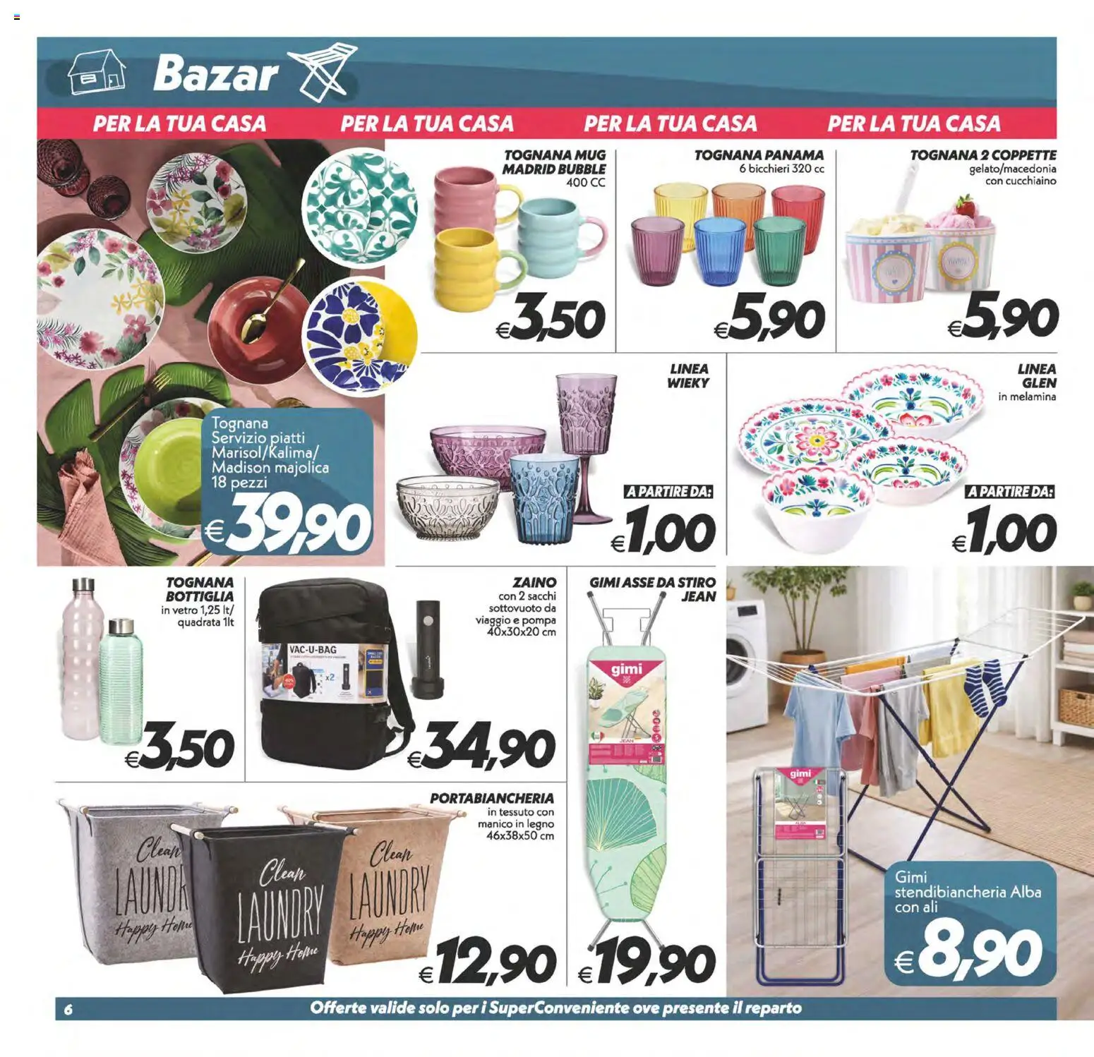 Volantino SuperConveniente del 17.04.2026 | Pagina: 31 | Prodotti: Zaino, Stendibiancheria, Bottiglia, Portabiancheria