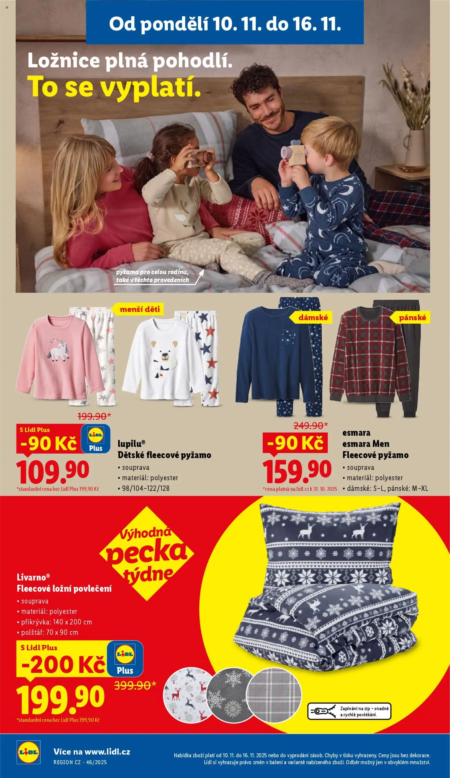Lidl leták od 10.11.2025 | Strana: 38 | Produkty: Ložní povlečení, Pyžama, Polštář, Přikrývka
