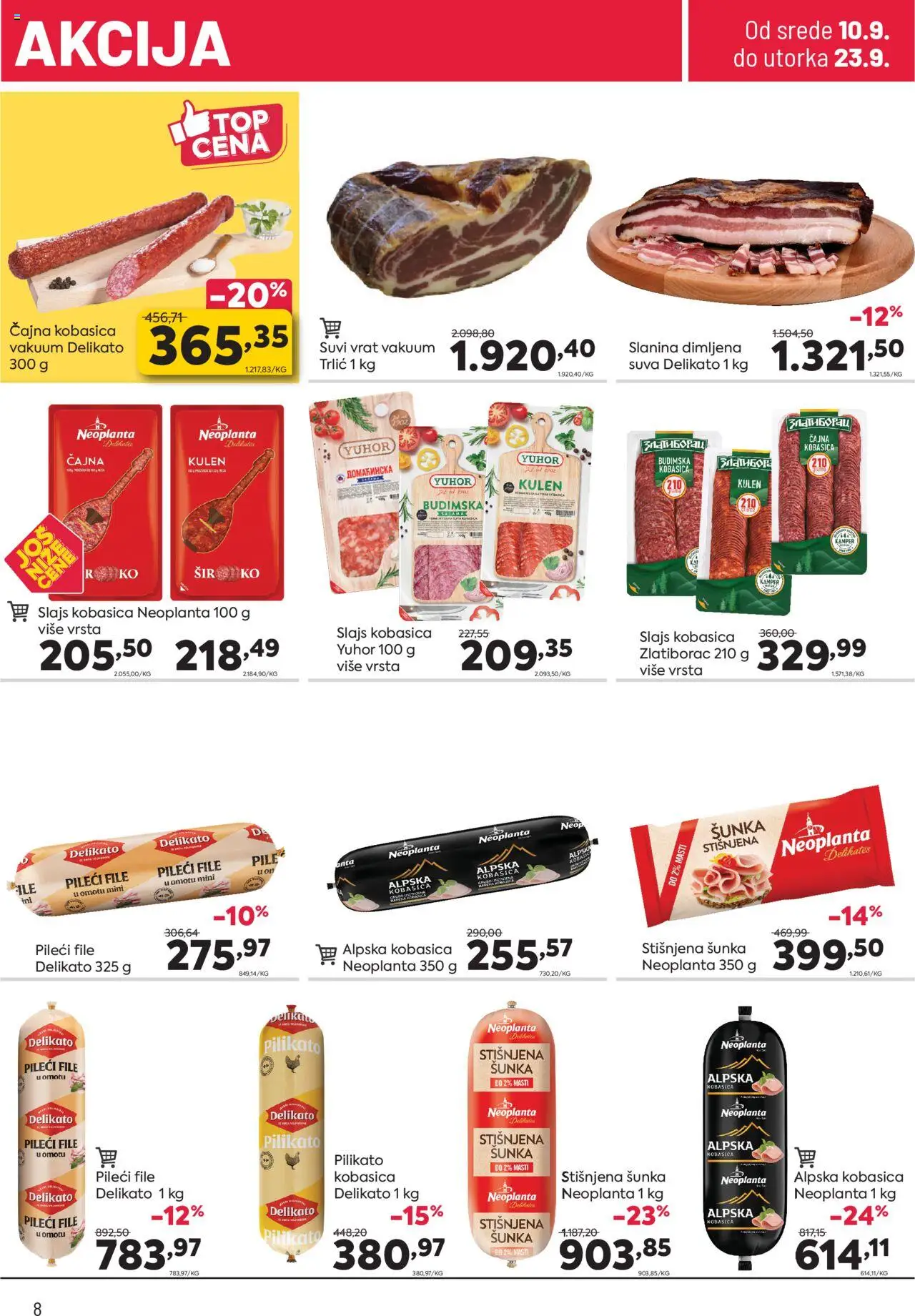 PerSu katalog - važi od 10.09.2025 | Strana: 8 | Proizvode: Sir, Šunka, Slanina, Kobasica