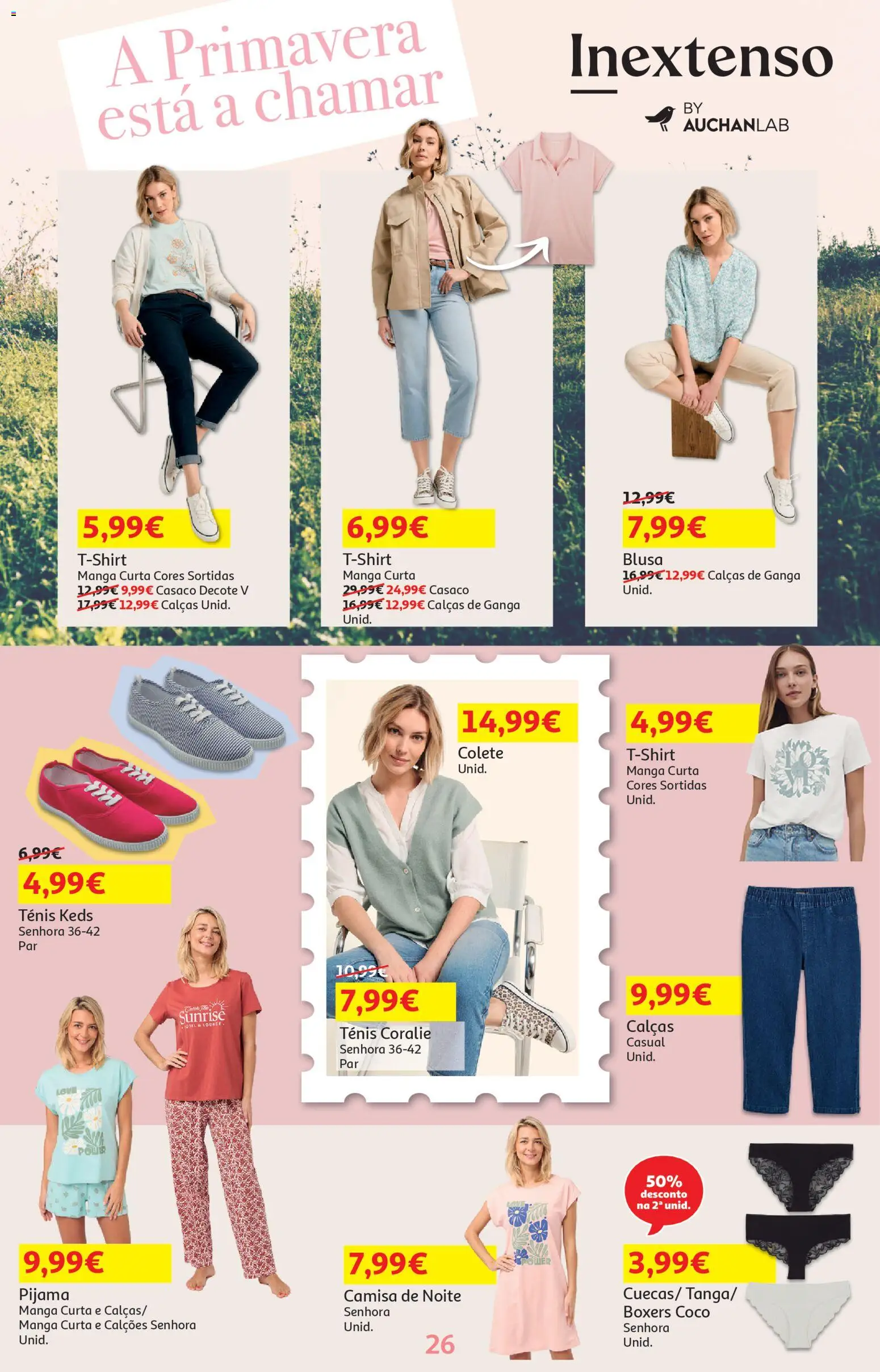 Auchan - Festa das Marcas │ válido de 03.03.2026 | Página: 26 | Produtos: Casaco, Calças, Blusa, Colete