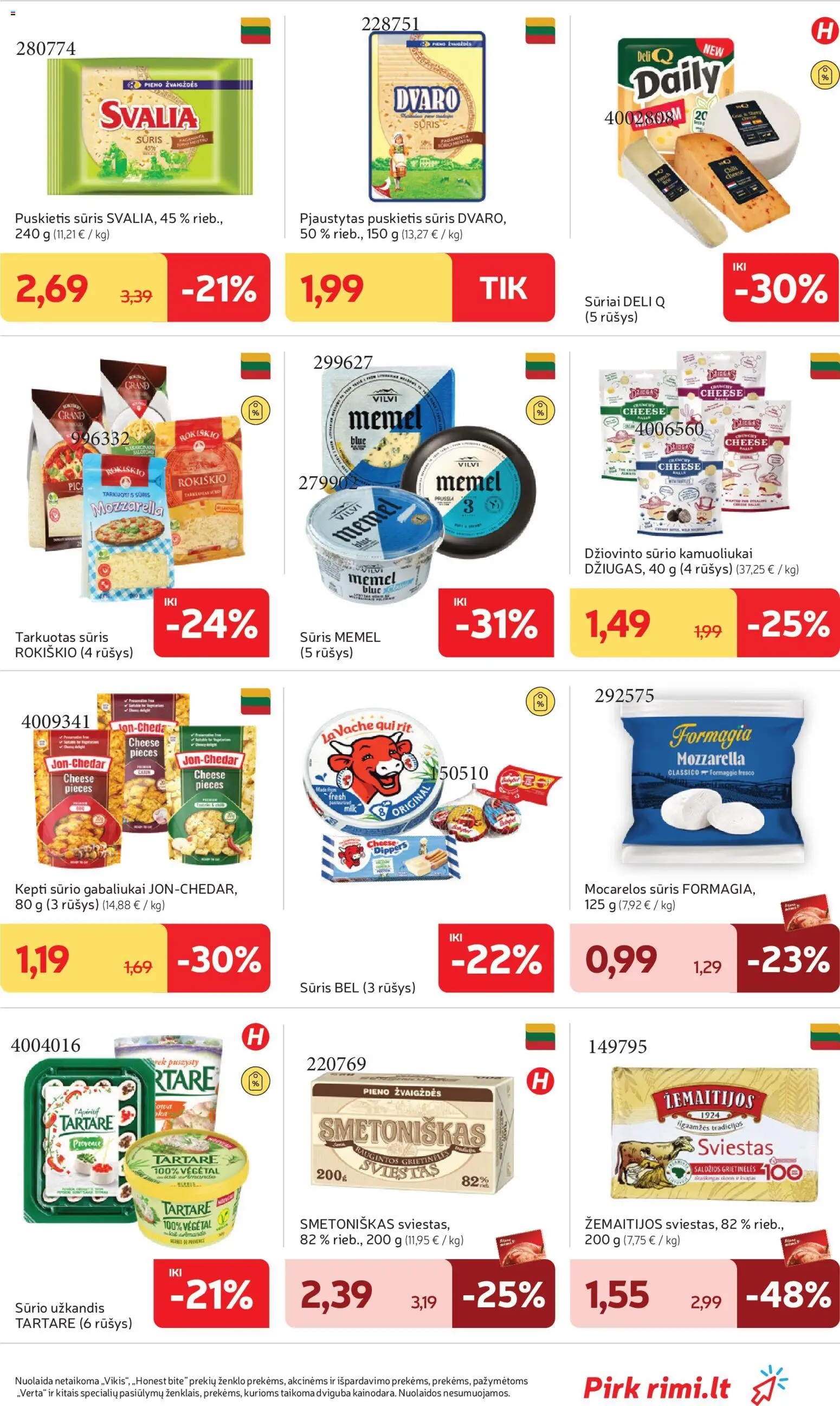 Rimi akcijos nuo 28.04.2026 | Puslapis: 19 | Prekių: Sūris, Sviestas