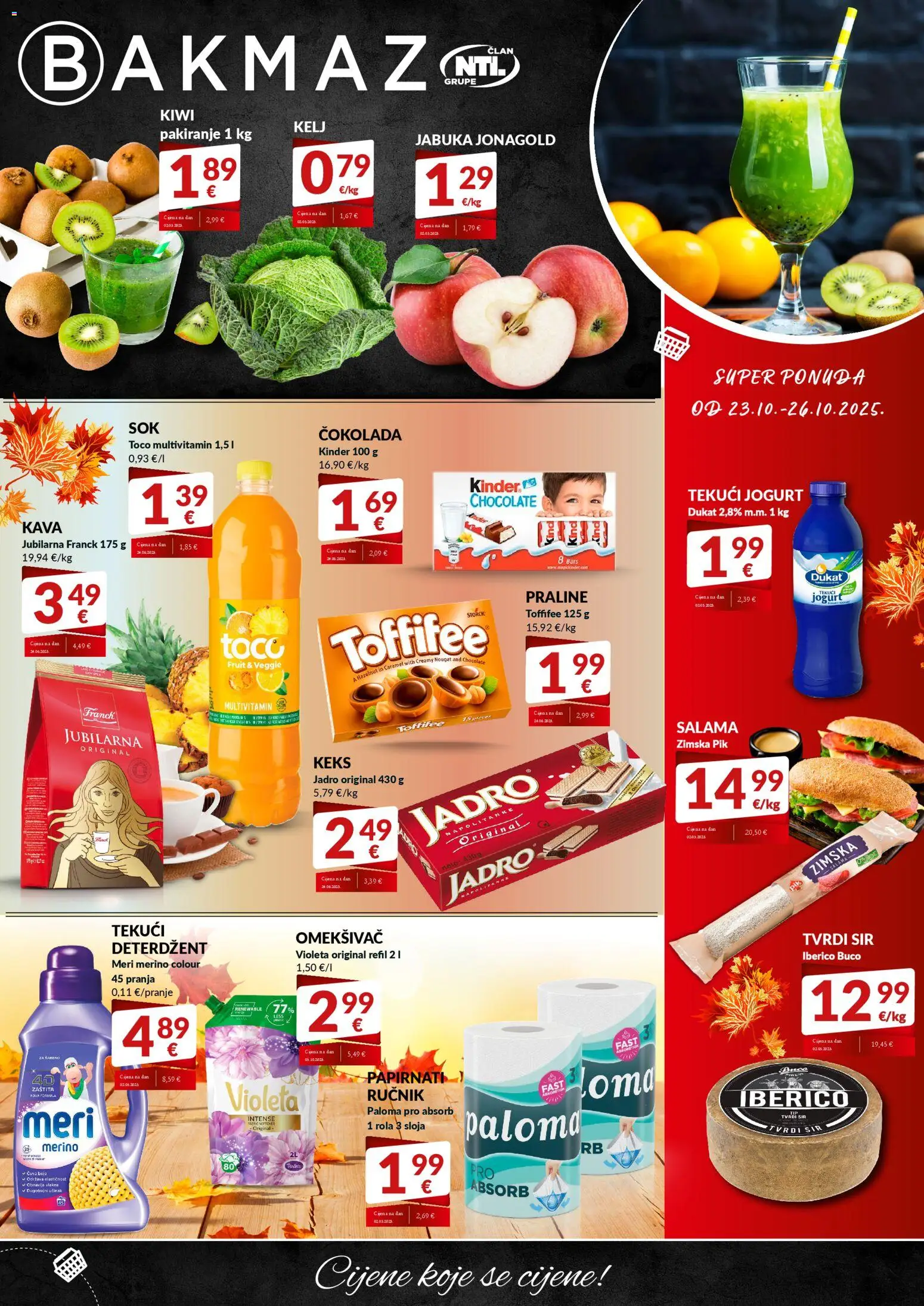 Bakmaz katalog | vrijedi od 23.10.2025 | Stranica: 1 | Proizvodi: Kelj, Sir, Kava, Omekšivač