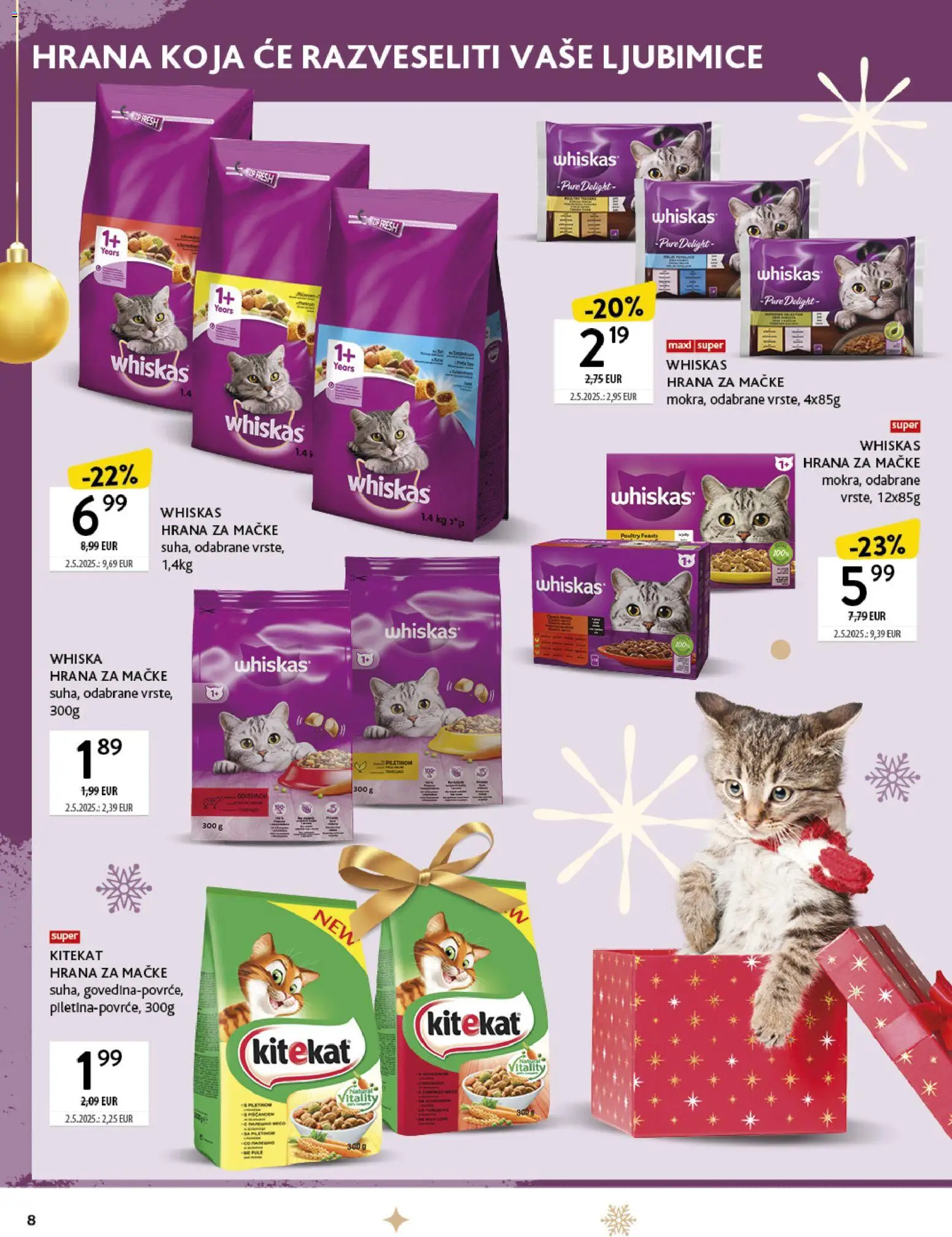 Konzum HR akciós ujság - amely érvényes a következő dátumtól: 08.12.2025 | Oldal: 8 | Termékek: Whiskas