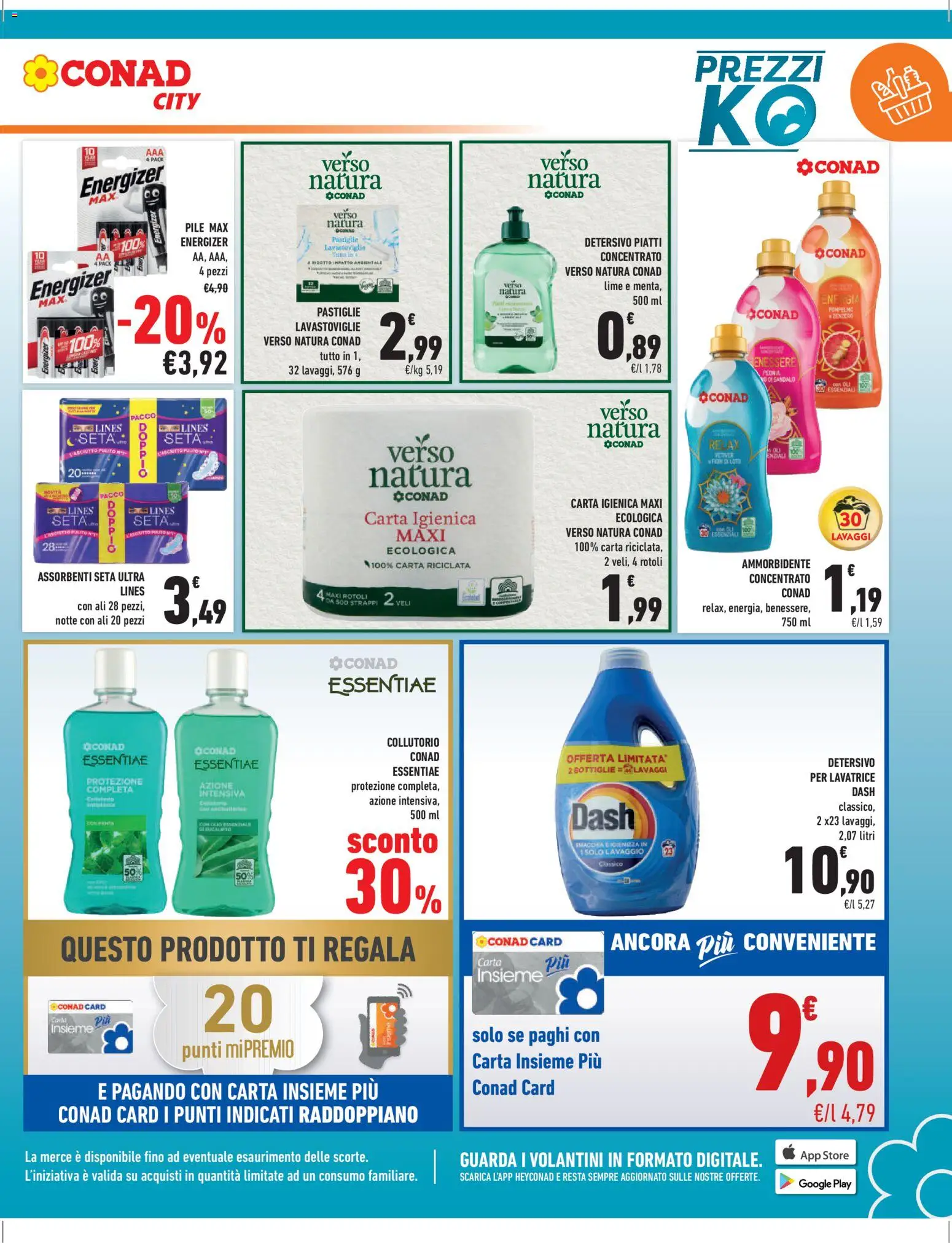 Volantino Conad del 21.11.2025 | Pagina: 5 | Prodotti: Carta igienica, Ammorbidente, Lavatrice, Lavastoviglie