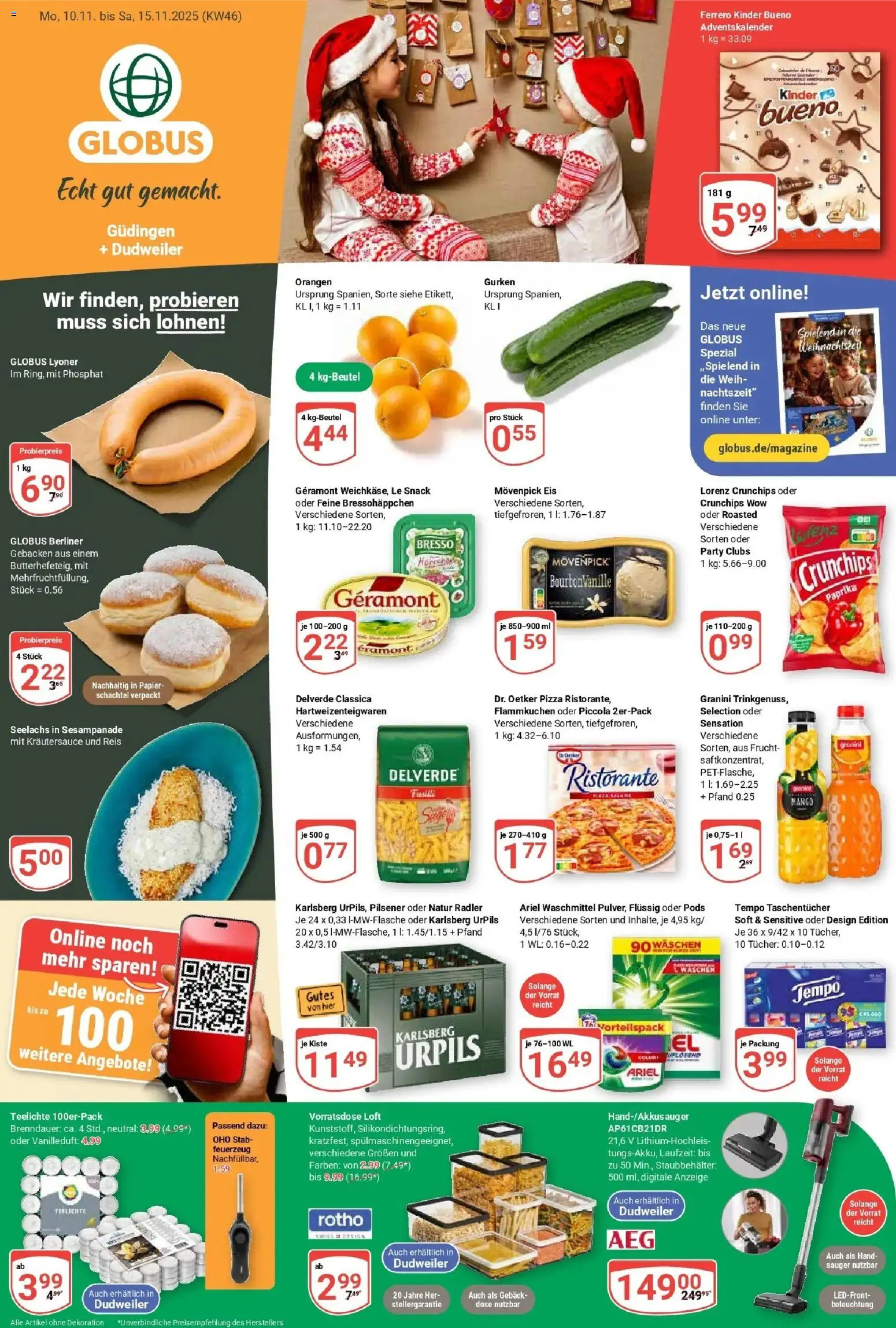 Globus prospekt Saarbrücken-Güdingen	 – gültig ab 10.11.2025 | Seite: 3 | Produkte: Ristorante, Geramont, Waschmittel, Granini