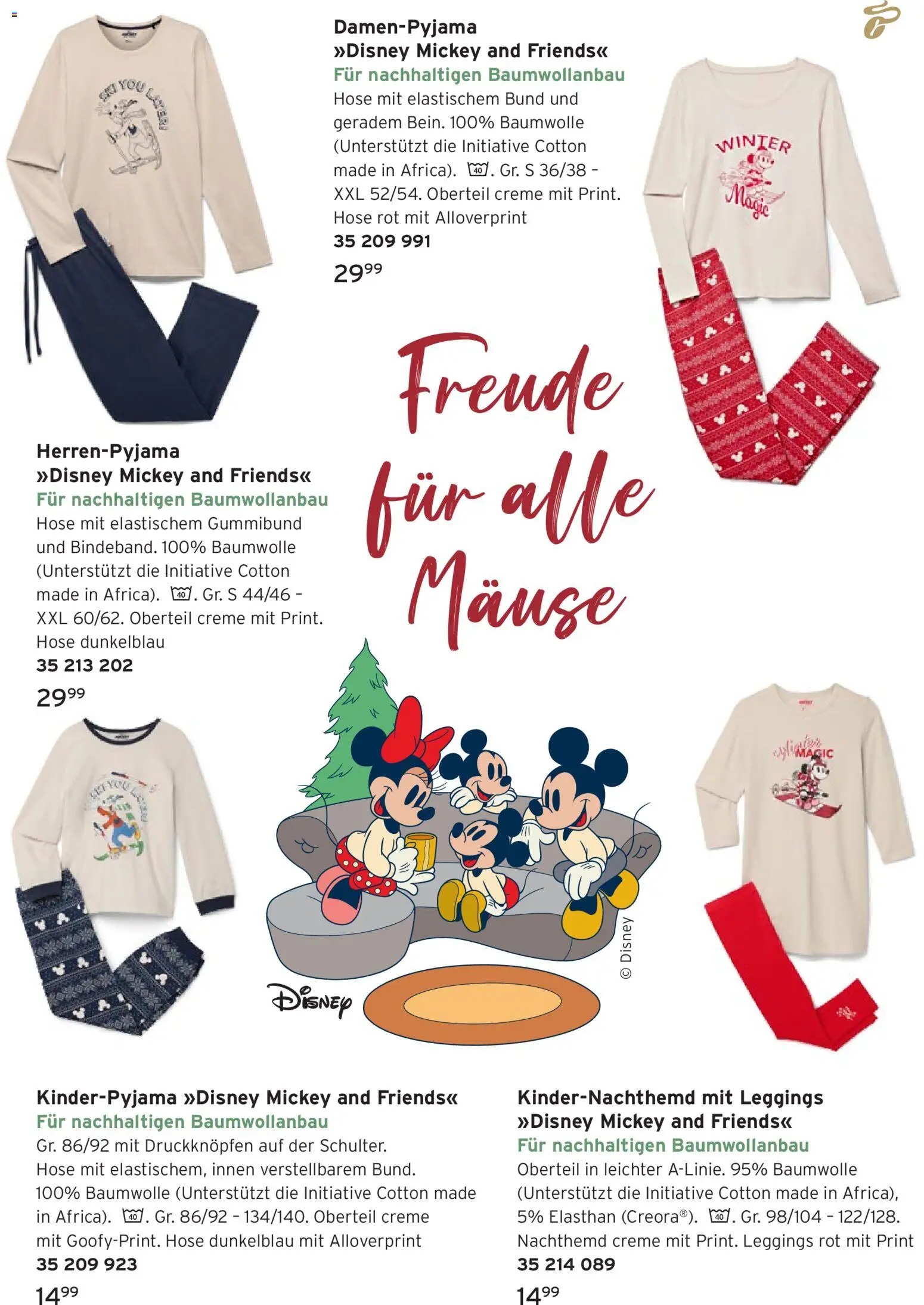 Tchibo Weihnachtsfreude mit Disney – gültig ab 17.12.2025 | Seite: 3 | Produkte: Creme, Hose, Leggings
