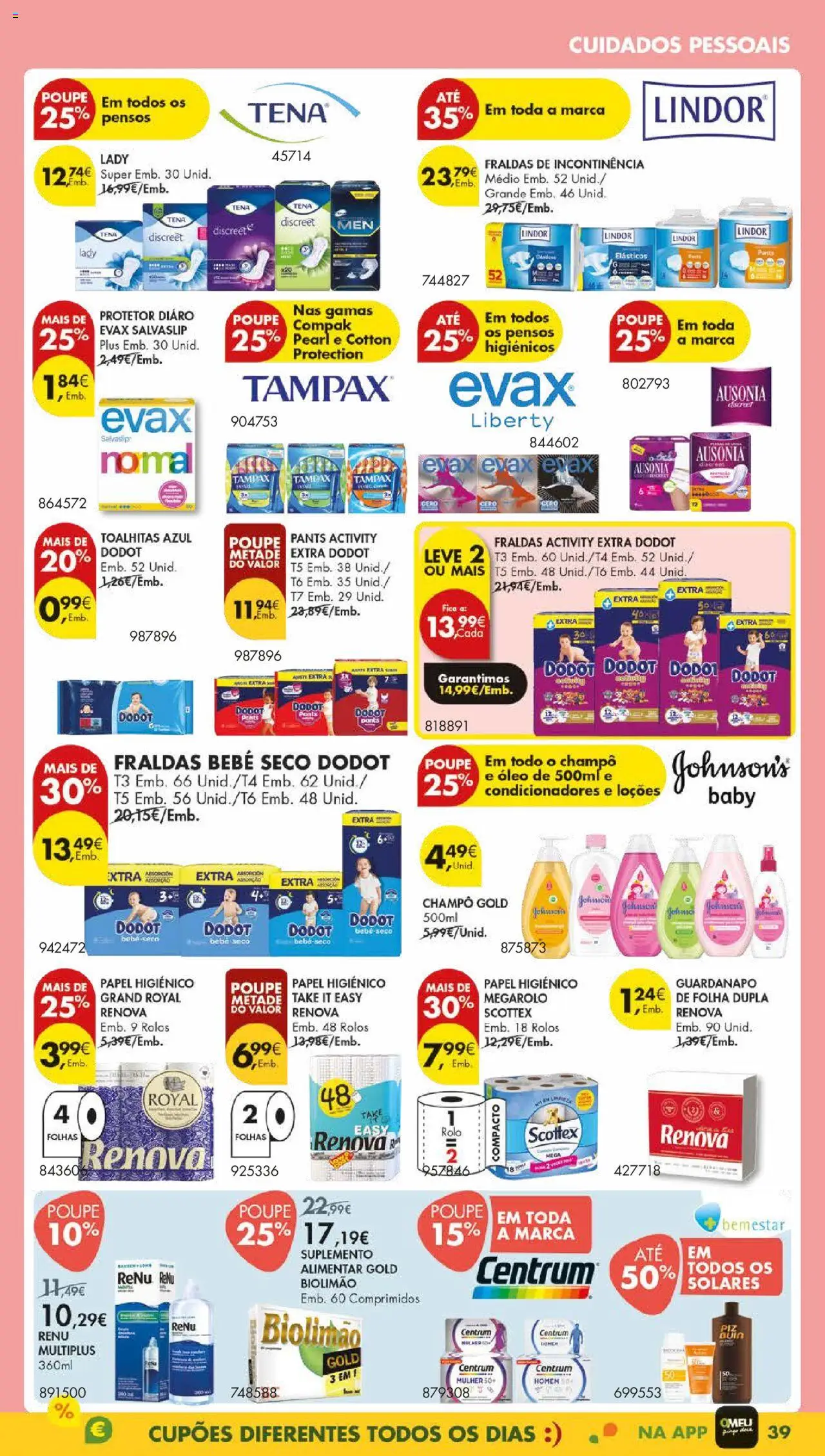Pingo Doce folheto │ válido de 19.08.2025 | Página: 47 | Produtos: Papel higiénico, Pensos higiénicos, Fraldas, Óleo