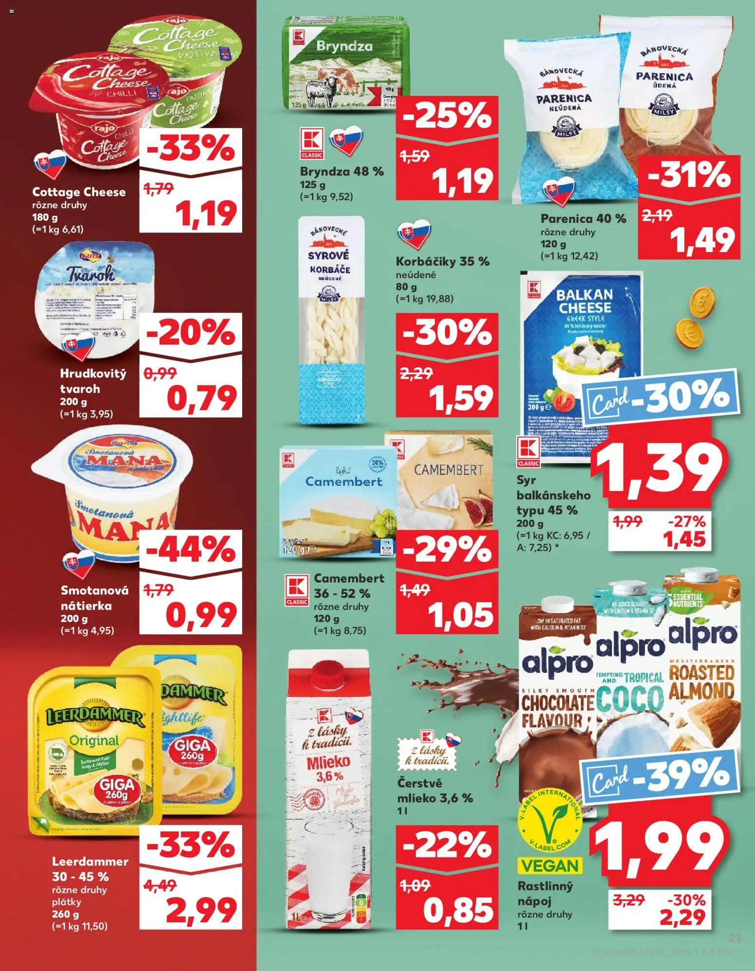 Nové Kaufland akcie – leták je platný od 15.01.2026 | Strana: 21 | Produkty: Syr, Chilli, Bryndza, Rama