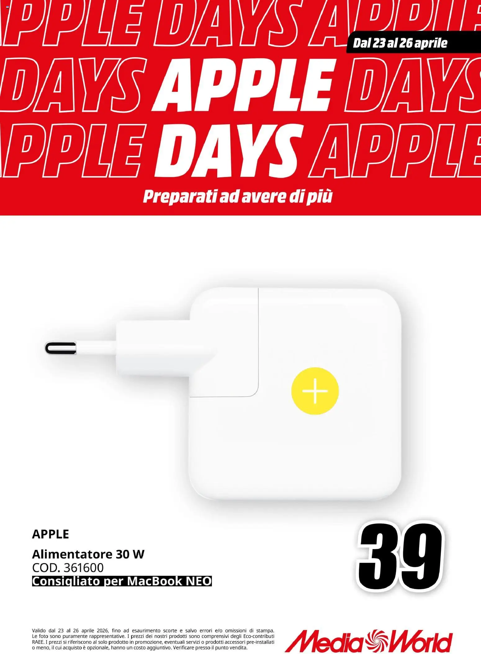 Volantino Media World del 23.04.2026 | Pagina: 4 | Prodotti: Macbook