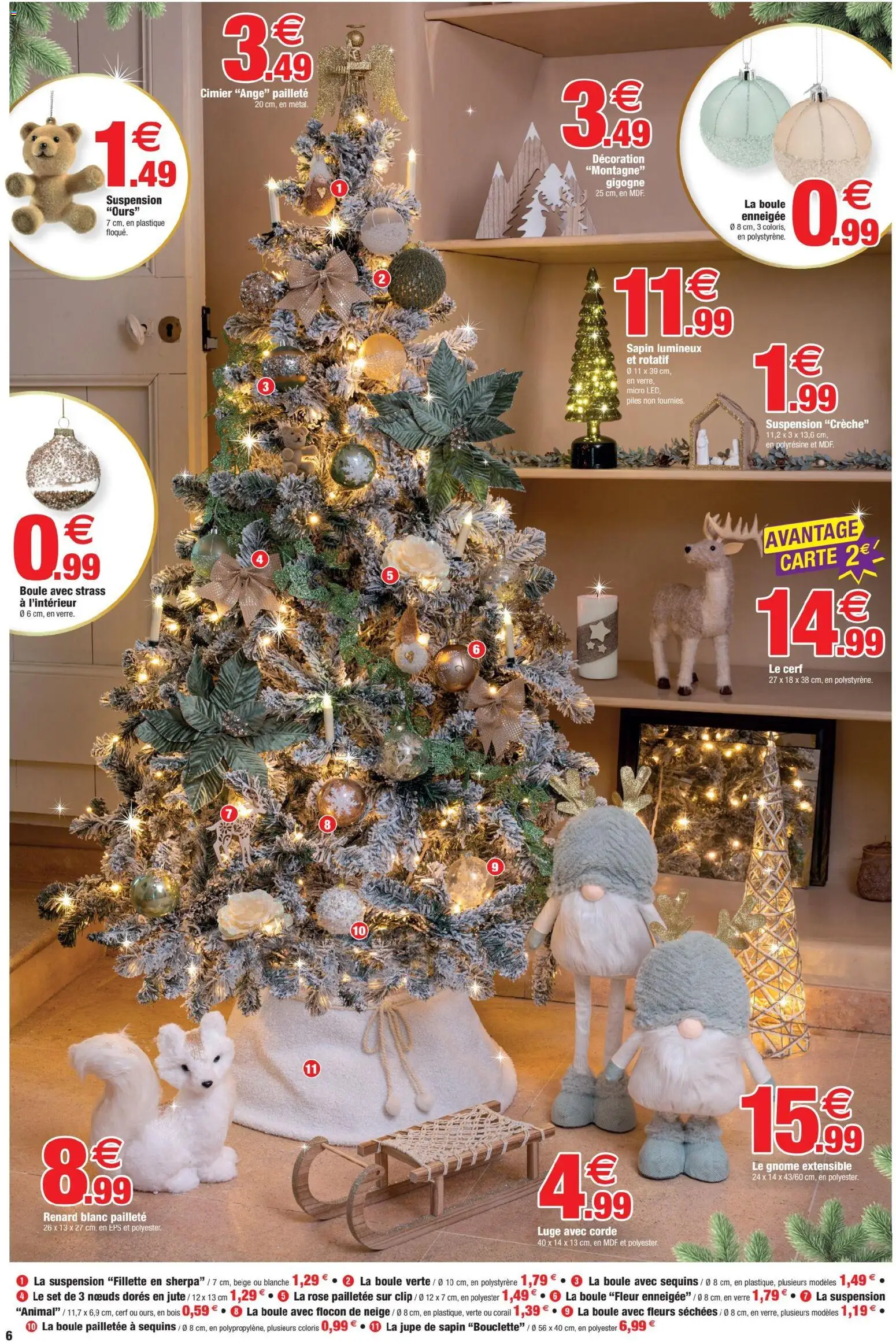 {H1} | Page: 6 | Produits: Suspension, Sapin lumineux, Jupe, Piles