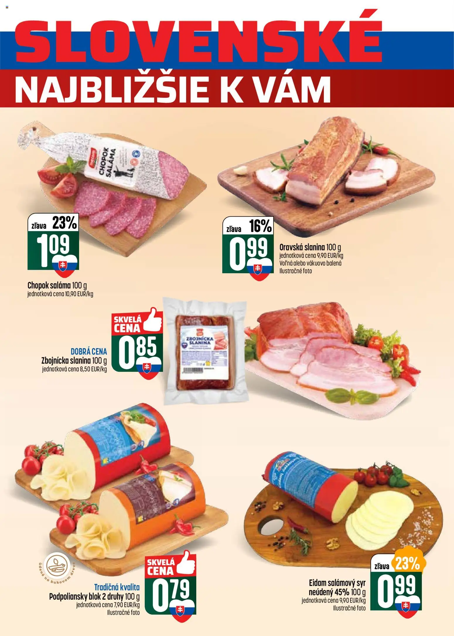 Nové COOP Jednota akcie – leták je platný od 15.01.2026 | Strana: 9 | Produkty: Syr, Saláma, Slanina, Eidam