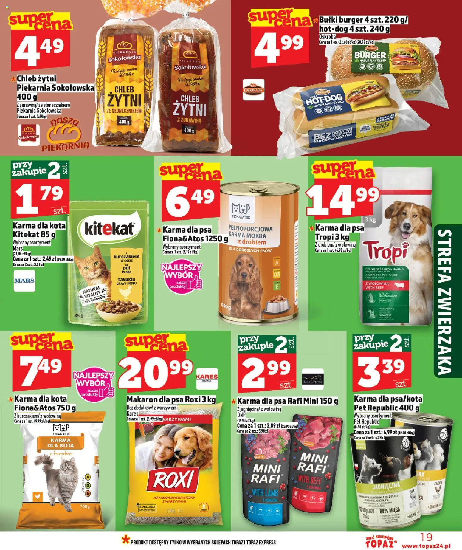 Topaz Gazetka MAZ od 15.01.2026 | Strona: 19 | Produkty: Chleb, Wołowina, Makaron, Sos