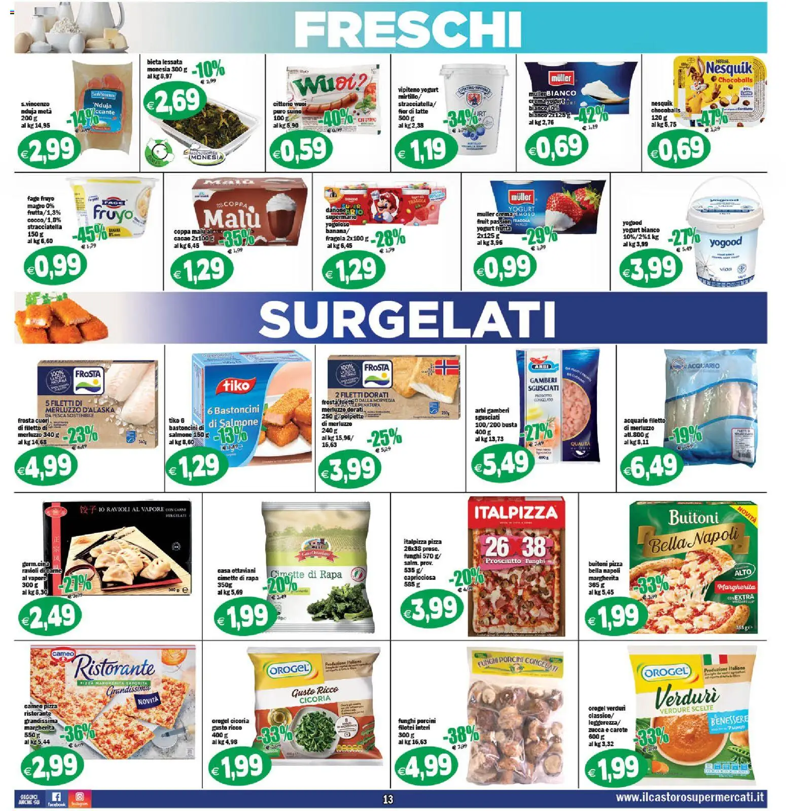 Volantino Il Castoro del 25.02.2026 | Pagina: 13 | Prodotti: Yogurt, Mozzarella, Latte, Cacao