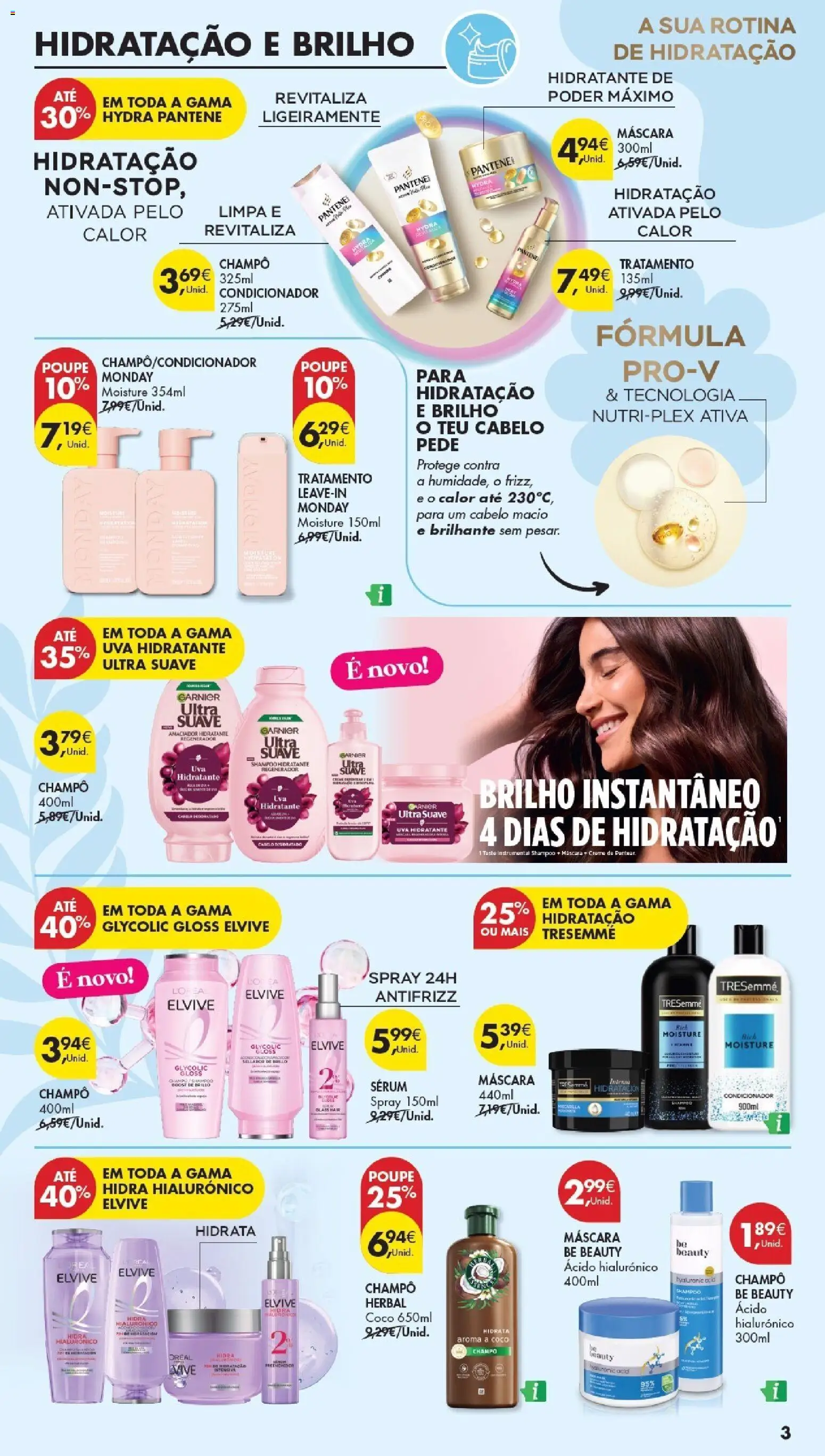 Pingo Doce Especial Cabelos │ válido de 21.04.2026 | Página: 3 | Produtos: Gloss, Shampoo, Condicionador, Sérum