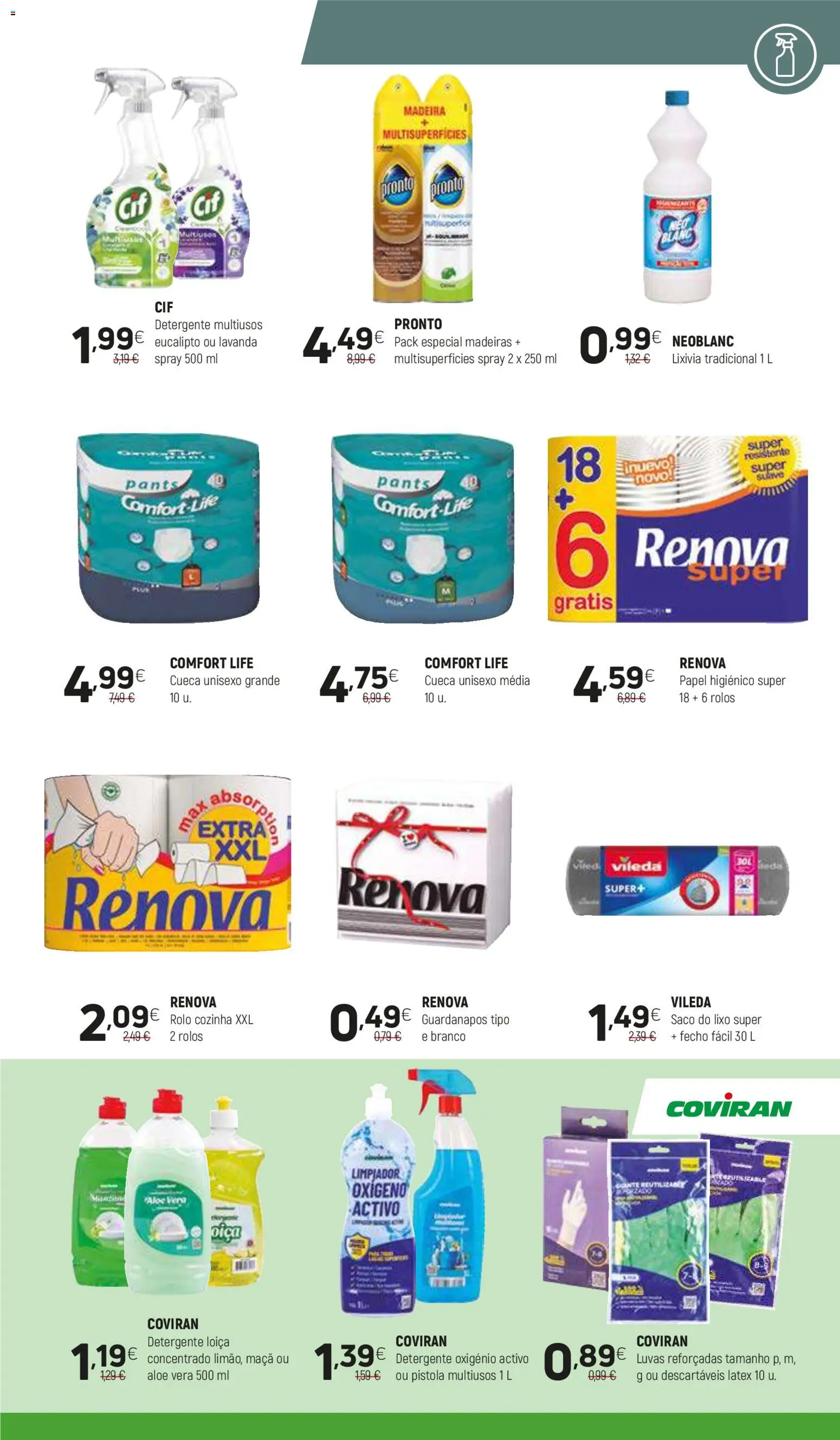 Coviran folheto │ válido de 04.11.2025 | Página: 19 | Produtos: Luvas, Papel higiénico, Guardanapos, Detergente