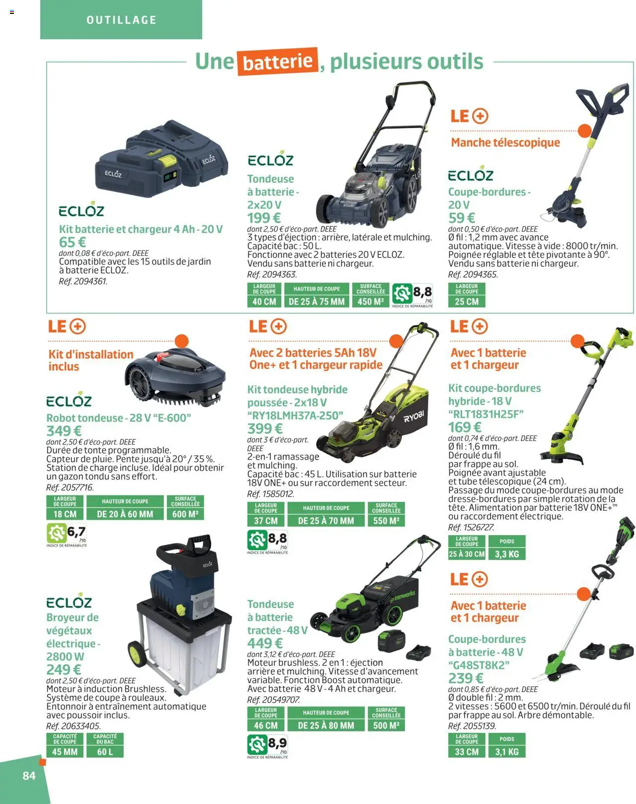  | Page: 83 | Produits: Poids, Robot, Gazon, Batterie