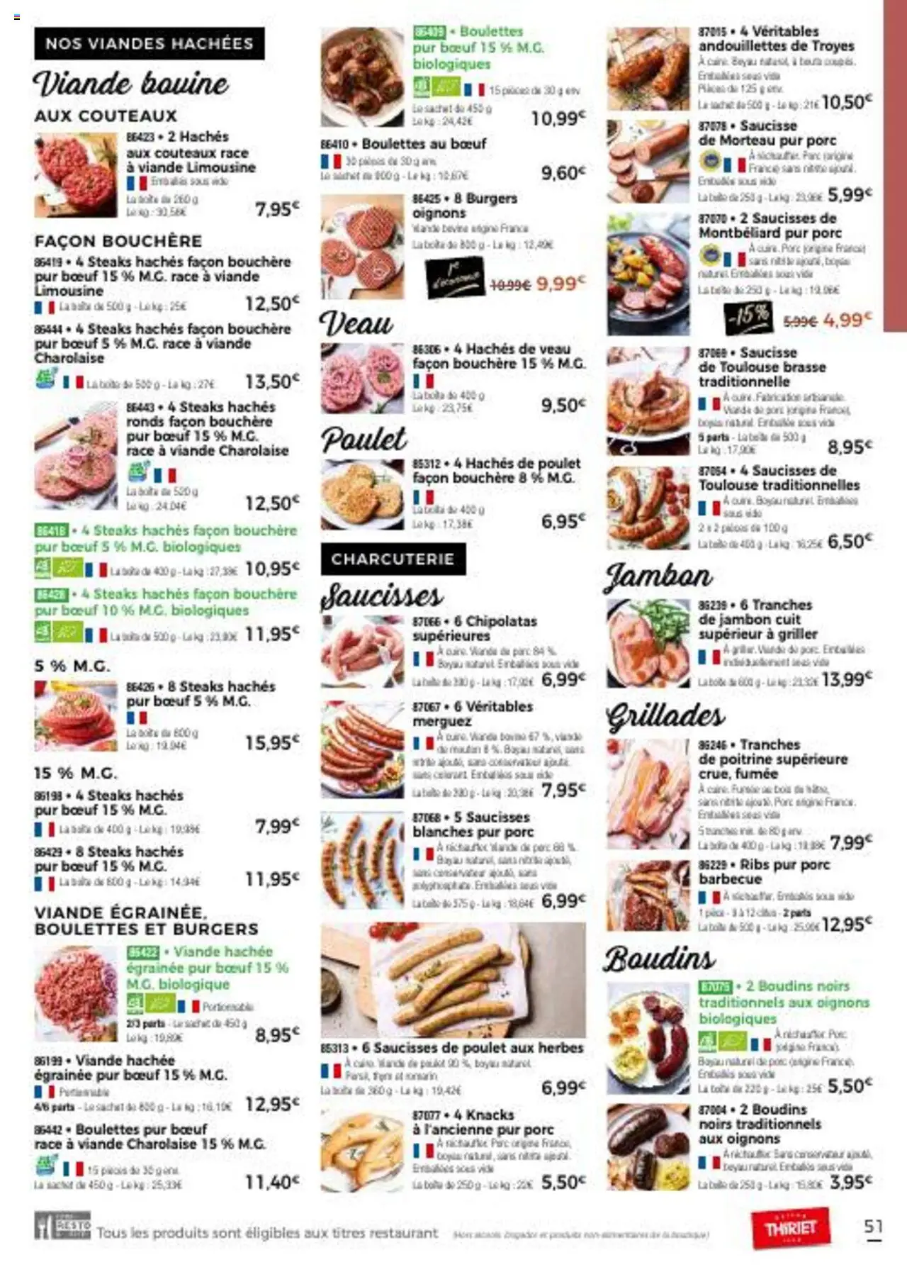  | Page: 51 | Produits: Merguez, Jambon, Porc, Viande bovine